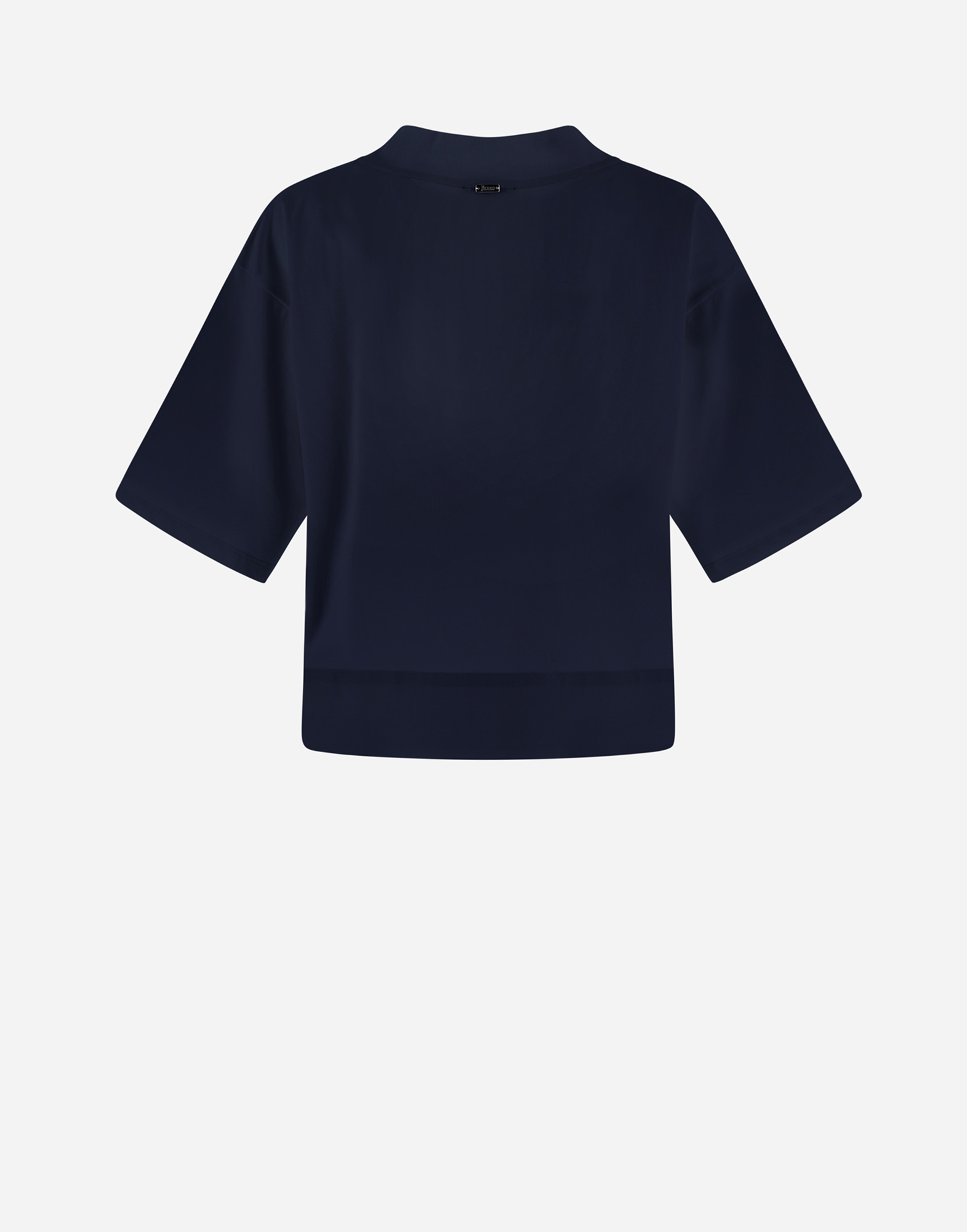 Herno Superfine Cotton Stretch T-shirt With Scarf In Navy Blue