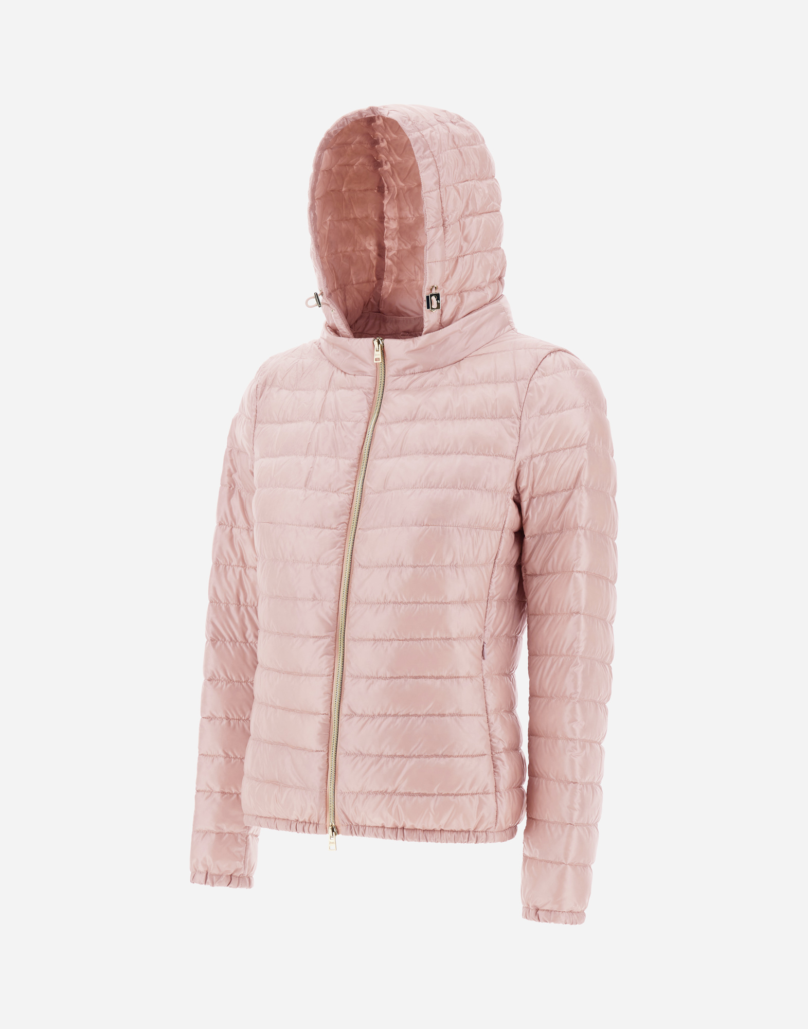 Herno Iconico Angela Classic Short Down Puffer Jacket In Light Pink