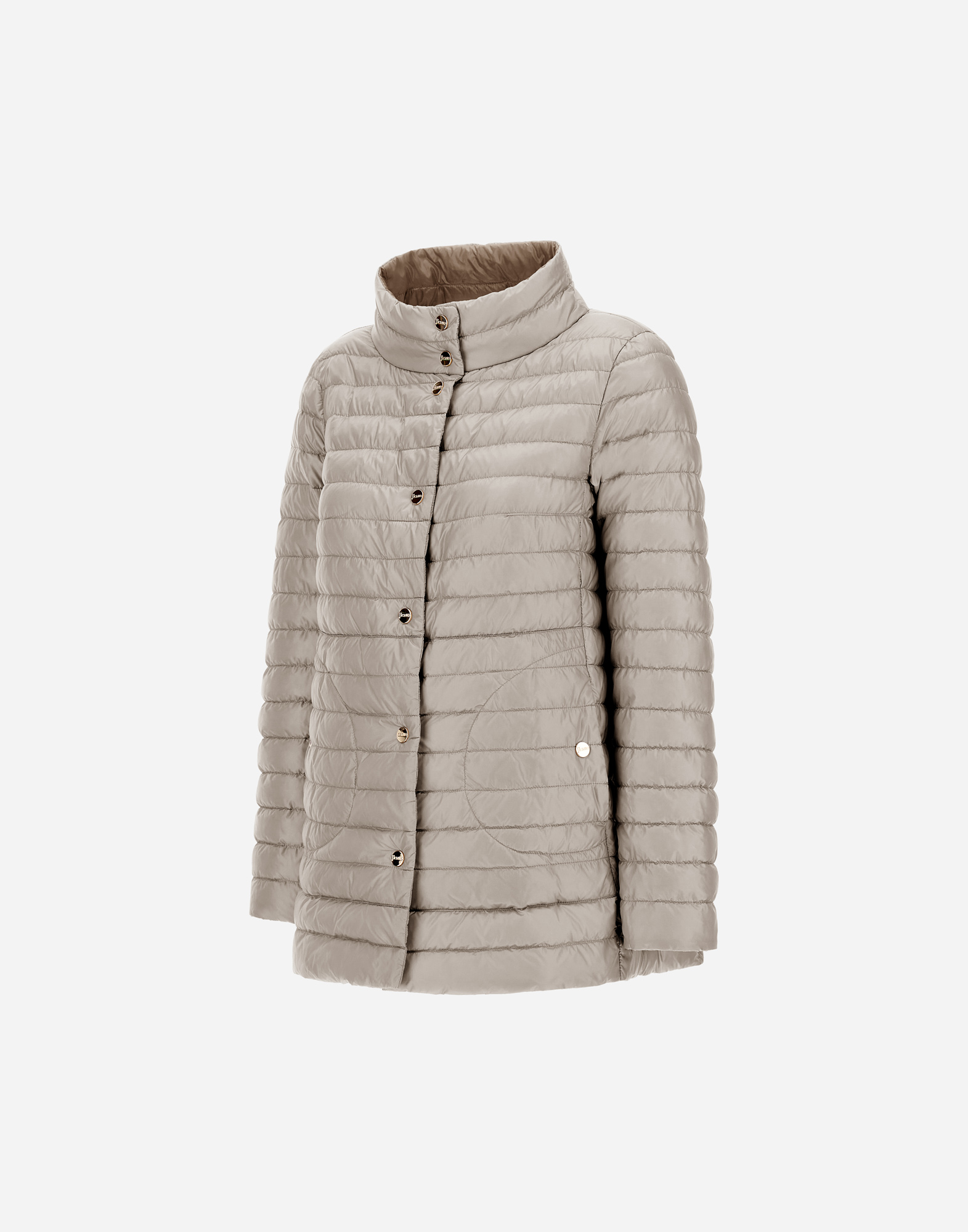 Herno Reversible A-shape Jacket In Nylon Ultralight In Chantilly/dove Grey
