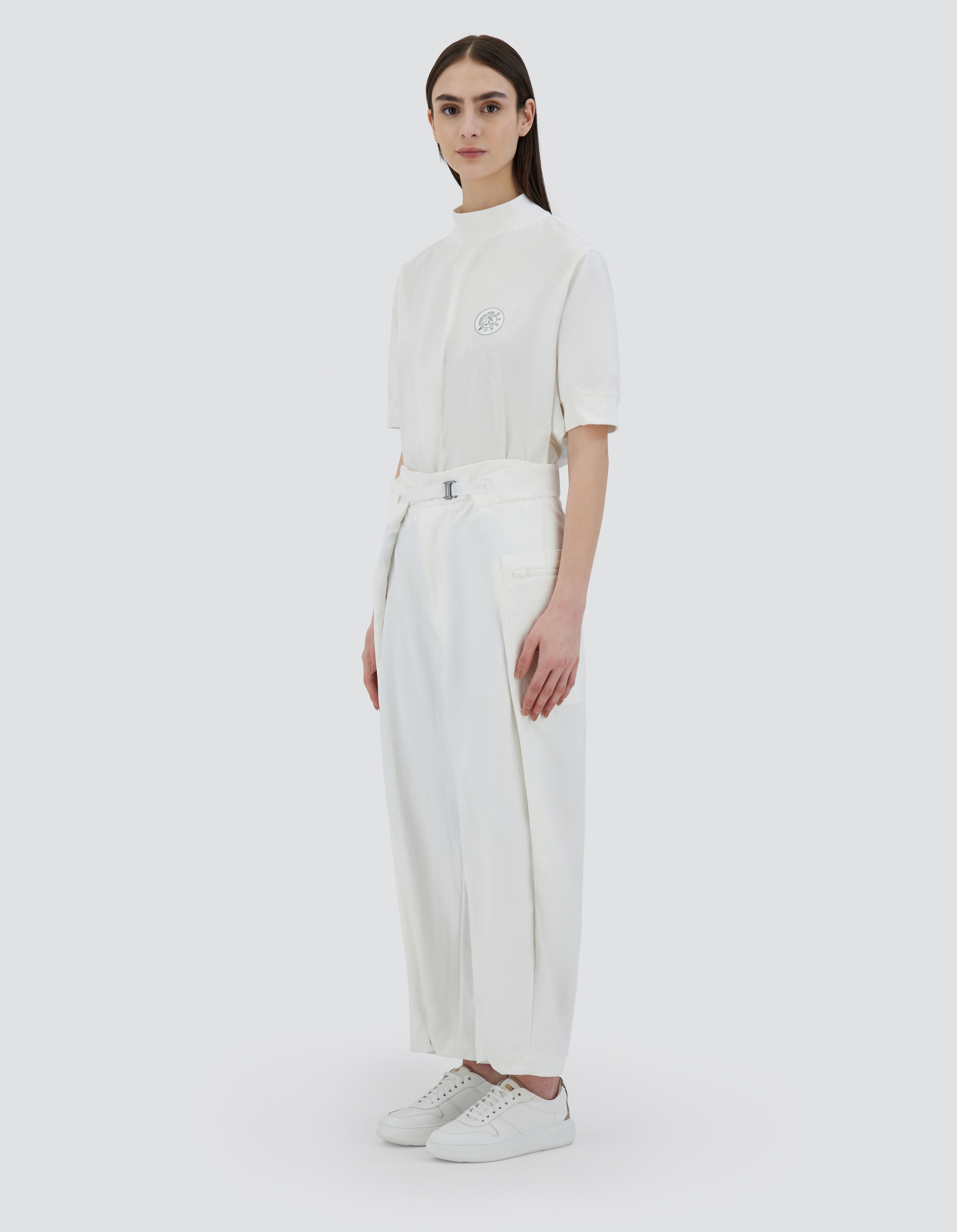 Herno Globe Trousers In Recycled Nylon Twill In White