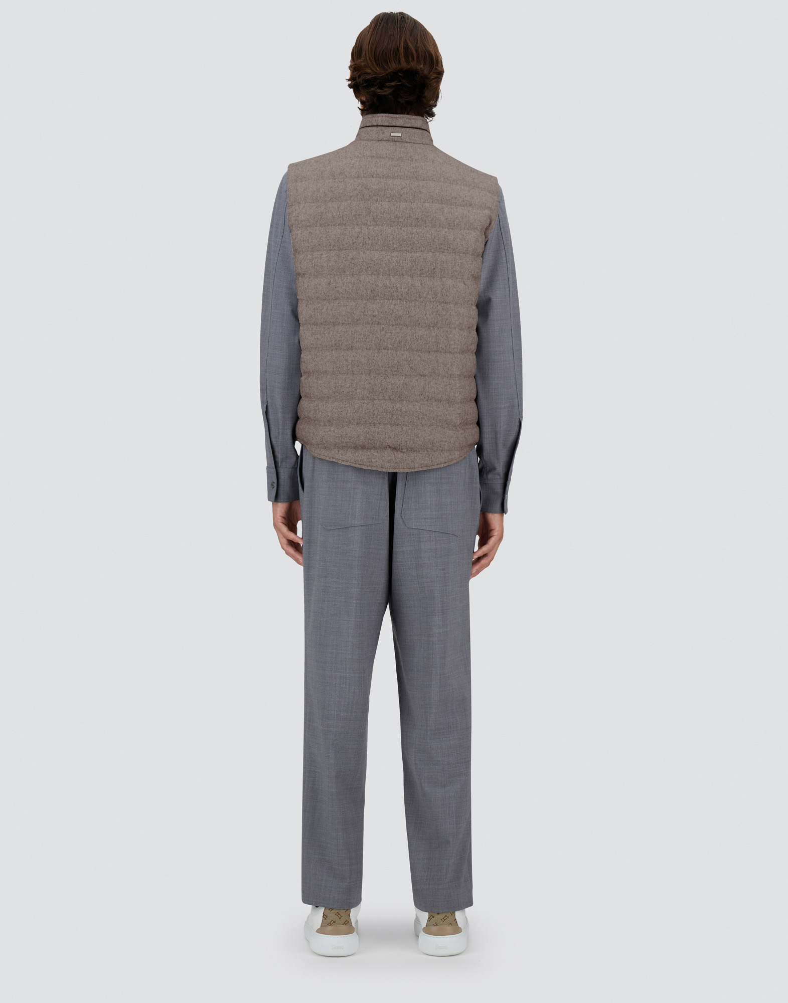 Herno Cashmere And Silk Sleeveless In Dove Grey