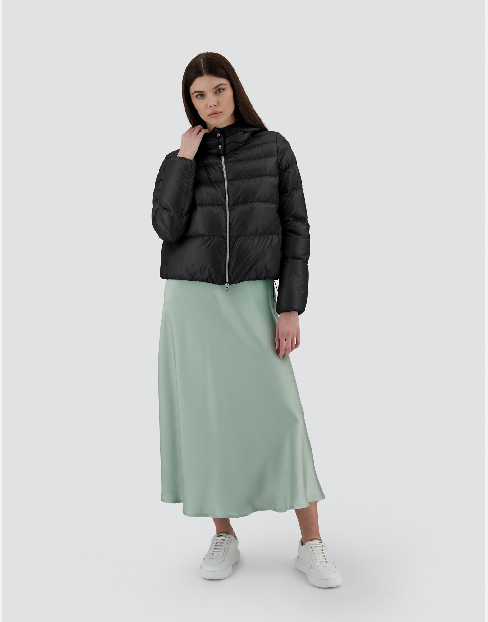 Herno Black Hooded Down Jacket In Nylon Woman In Black
