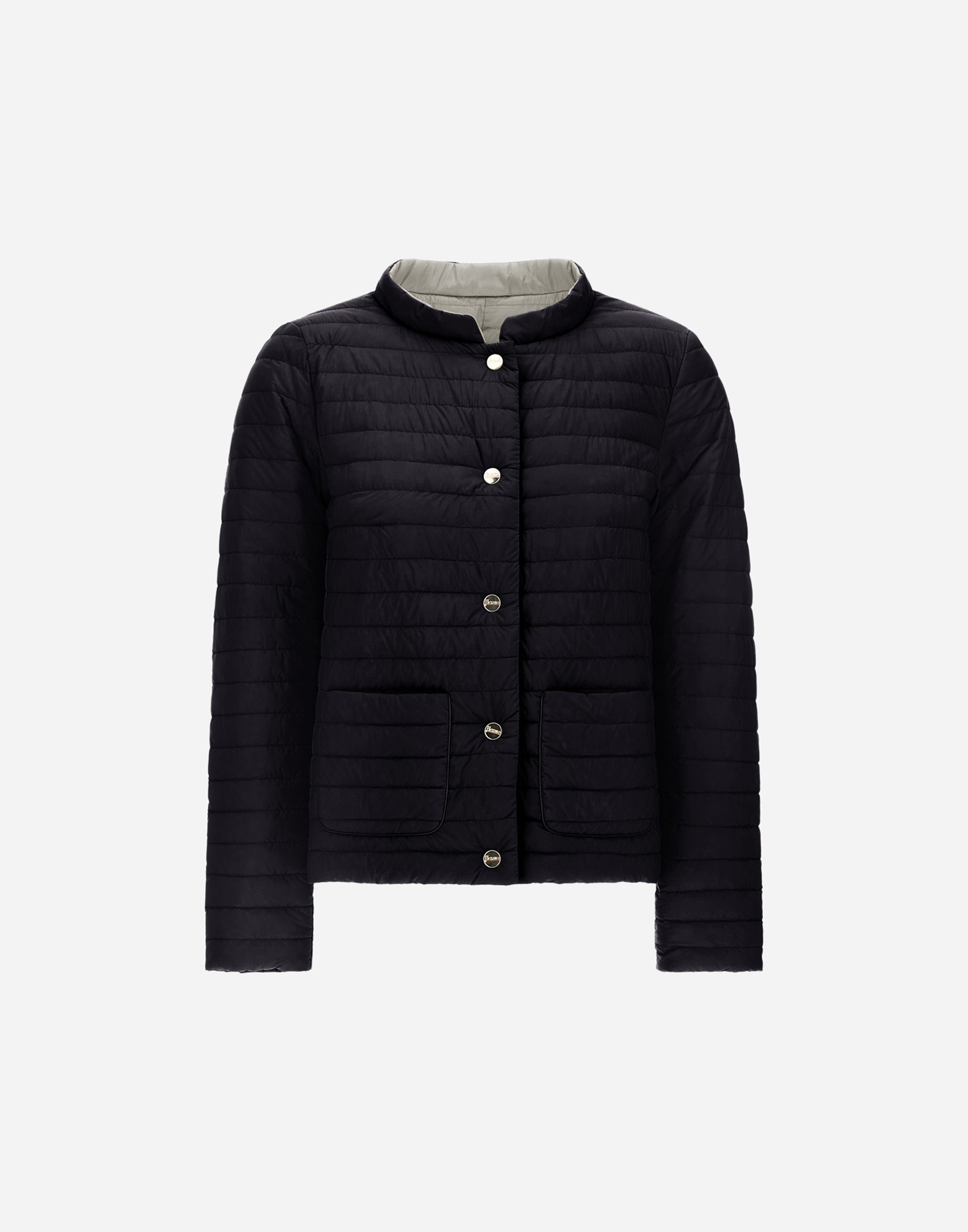 Herno Nuage Reversible Quilted Jacket In Black/chantilly