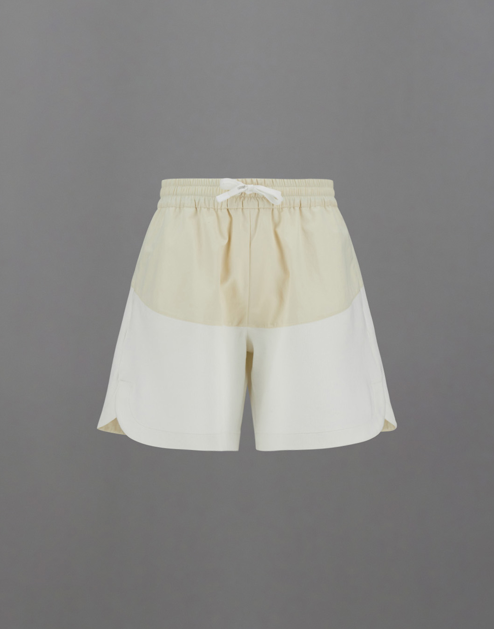 Herno Laminar Shorts In Structured Fleece And Tech-poplin In White