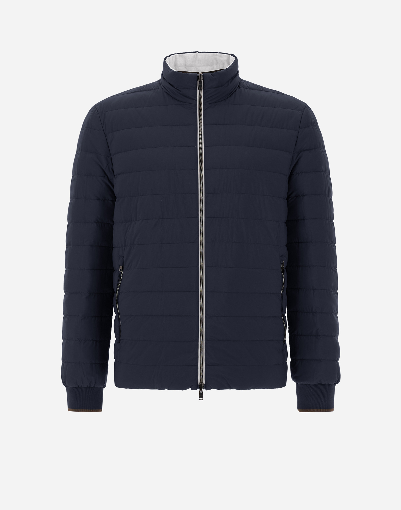 Herno Reversible Cotton Cashmere Rain And Ecoage Bomber In Pearl