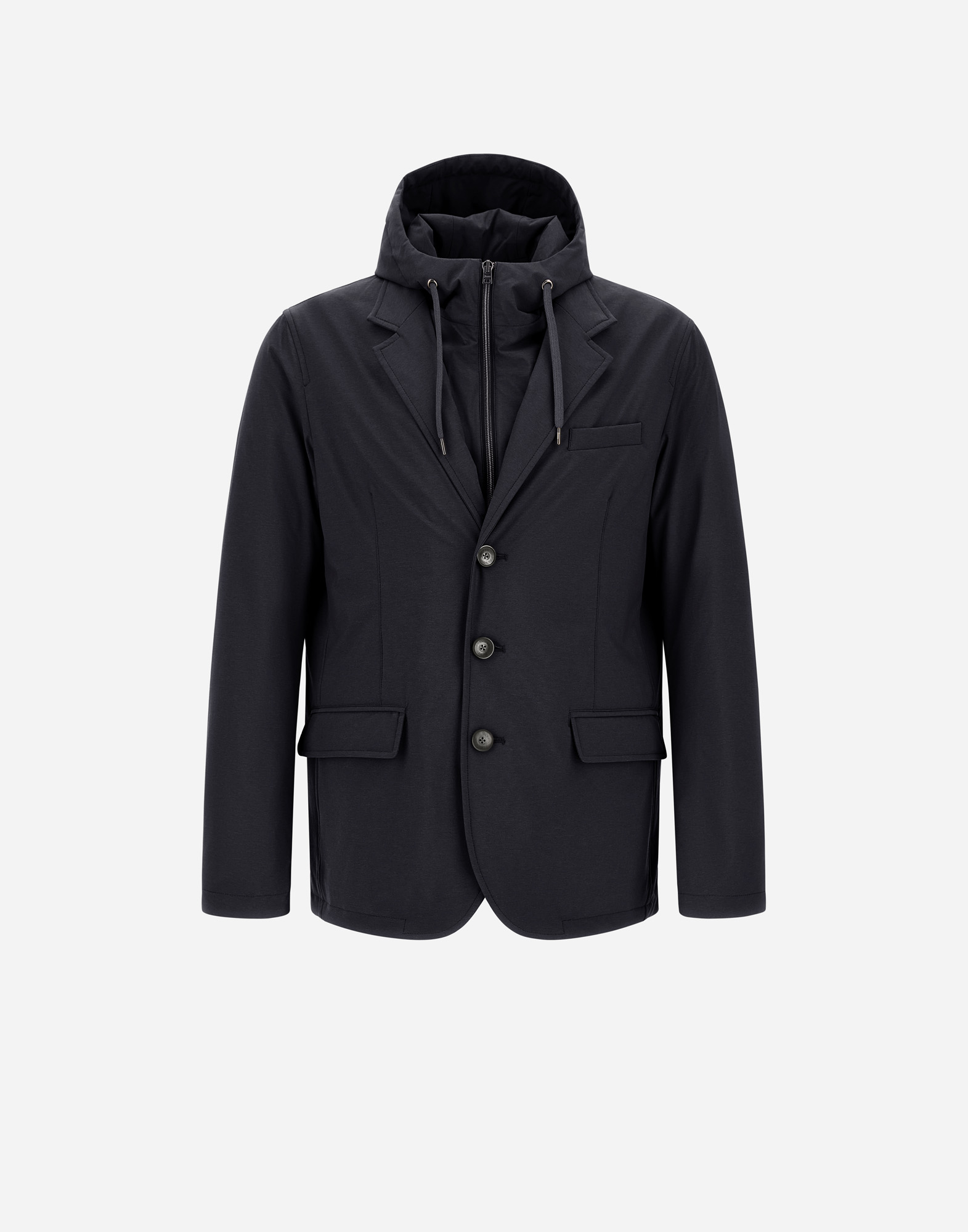 Herno Resort Blazer In Nylon Comfort Stretch In Black