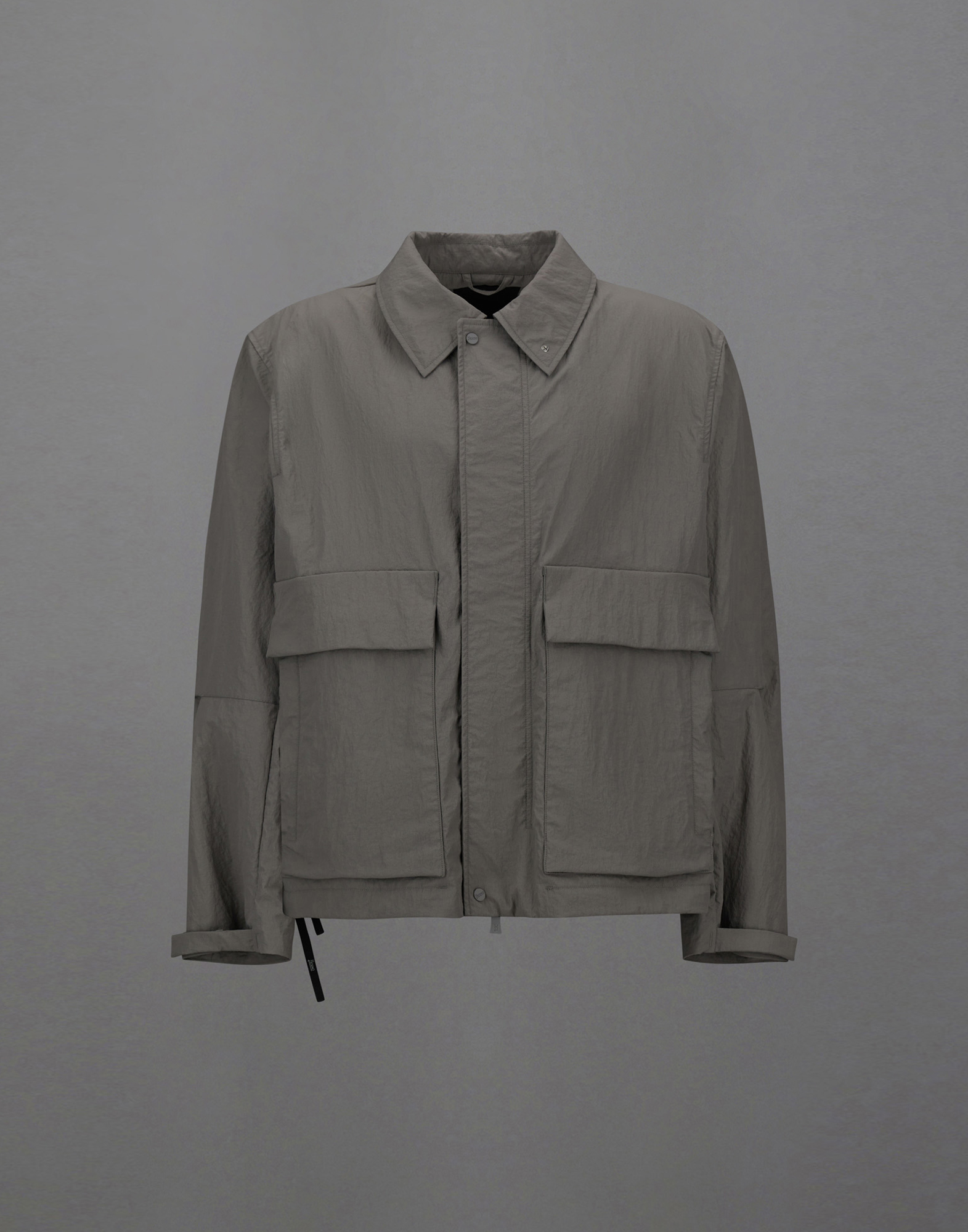Herno Laminar Shacket In Tech-crinkle In Grey