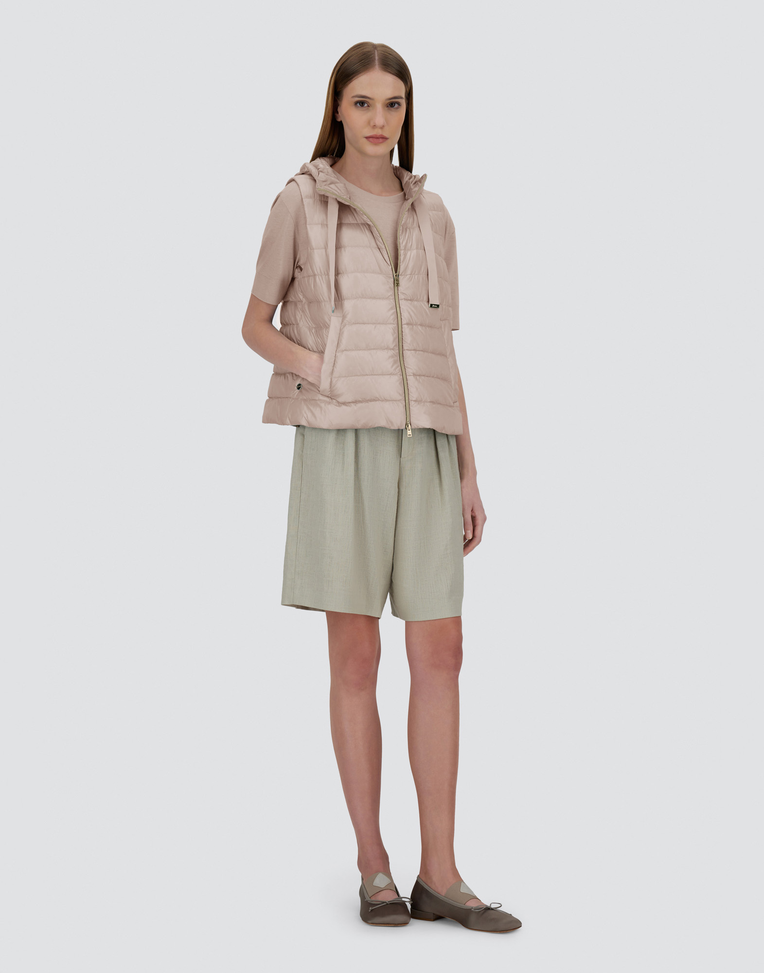 Herno Vest In Nylon Ultralight And Monogram In Chantilly