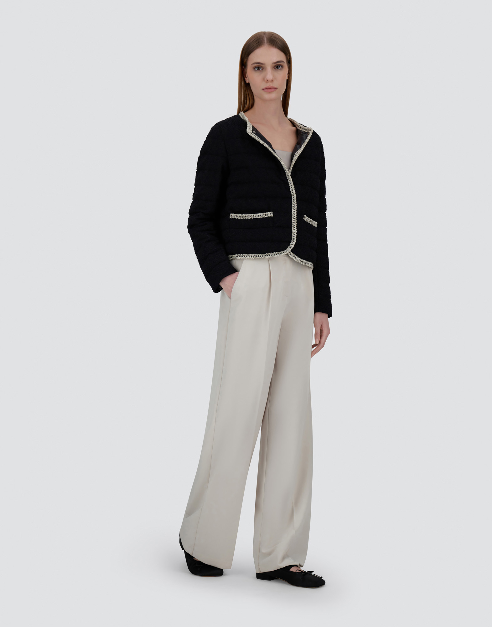 Herno Jacket In Bright Bouclé In Black