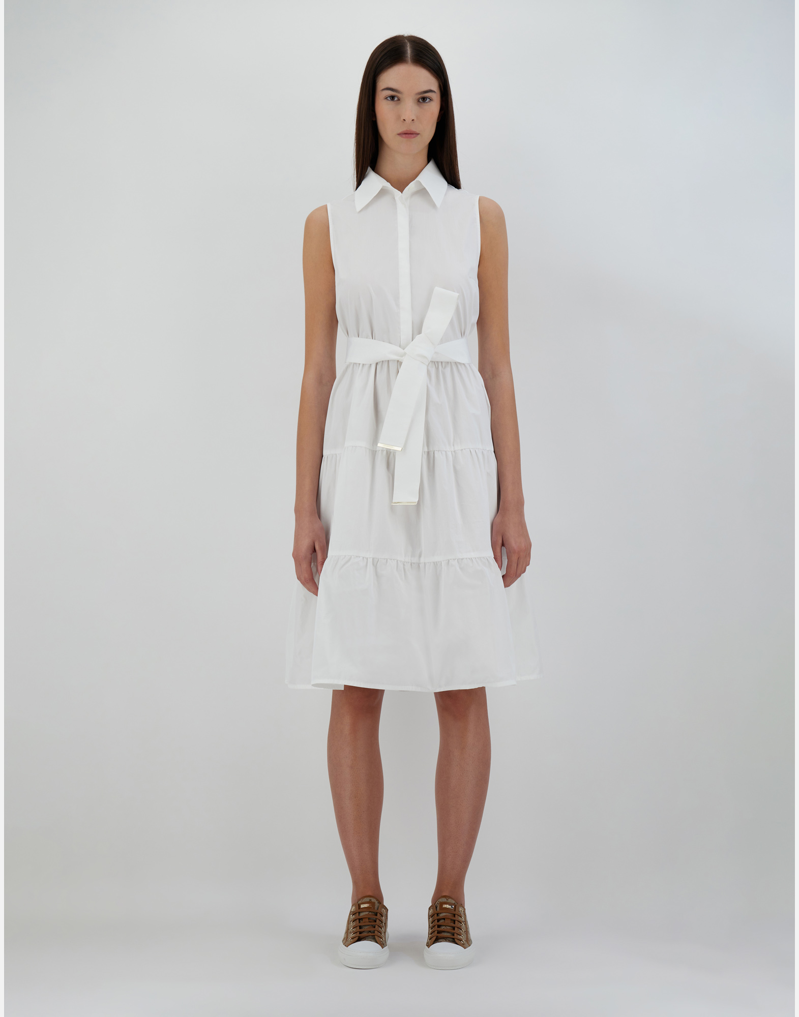 Herno Cotton／monogram／techno Taffeta' ドレス In White
