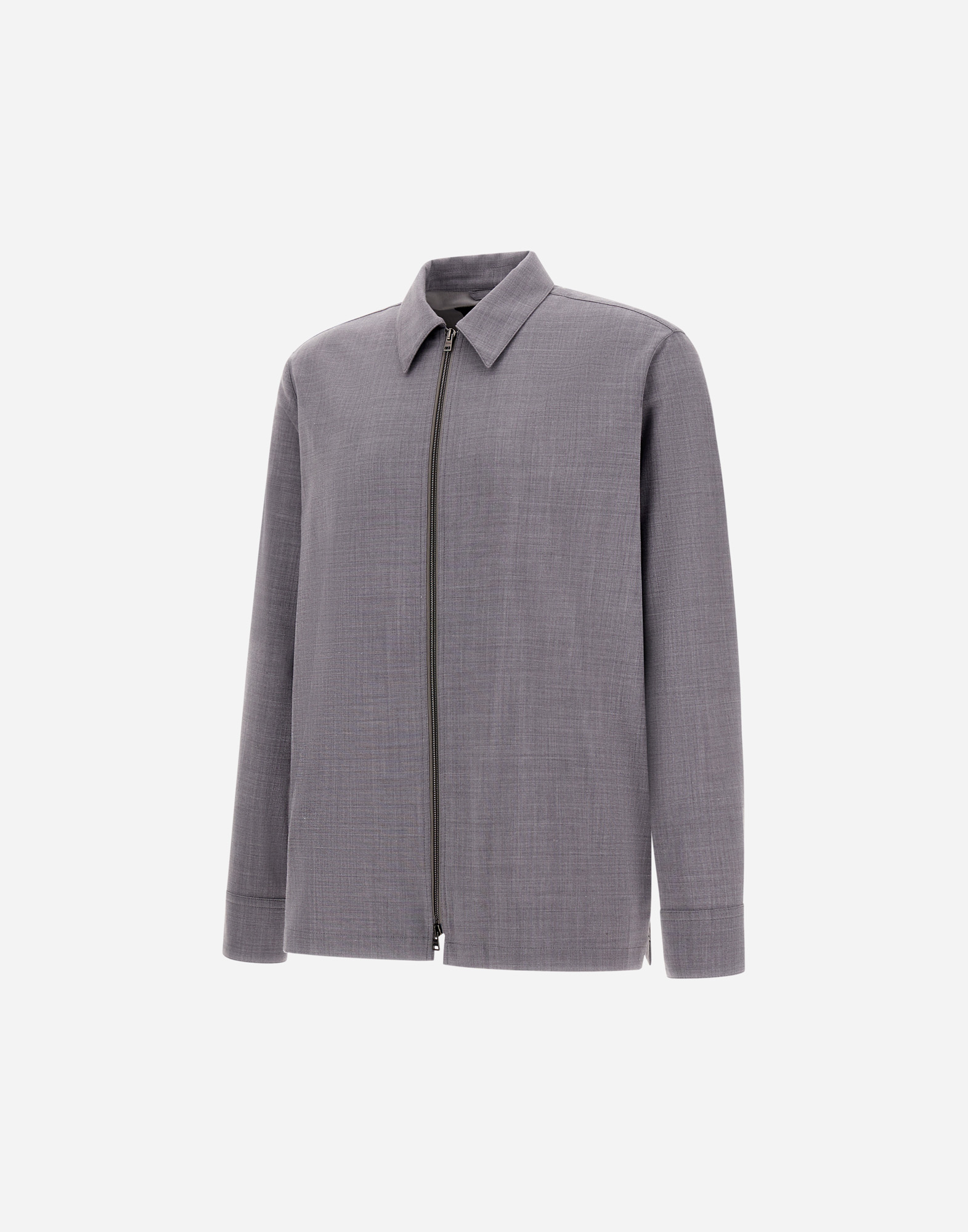 Herno Light Wool Blend Shacket In Grey