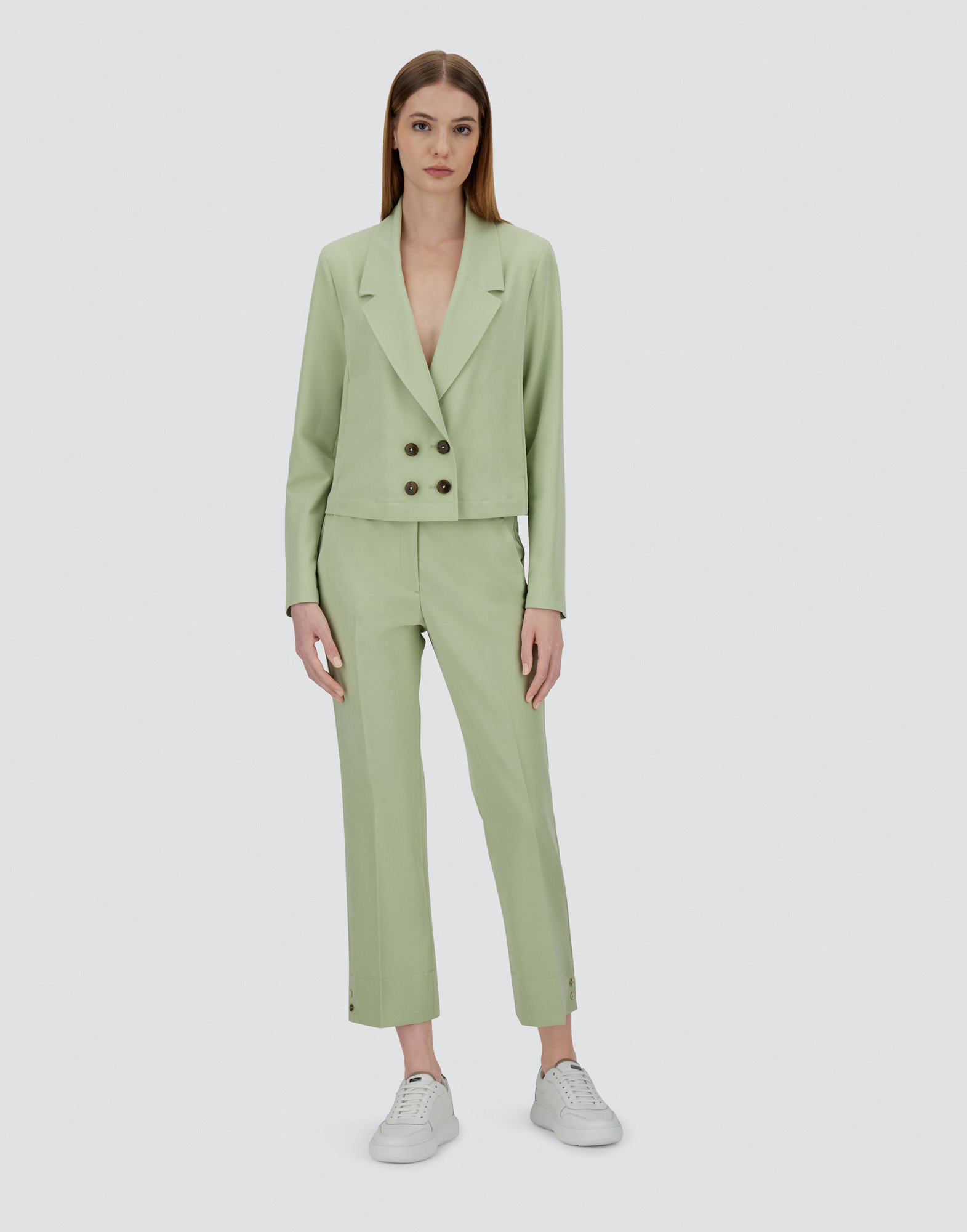 Herno Viscose-effect Blazer In Light Green