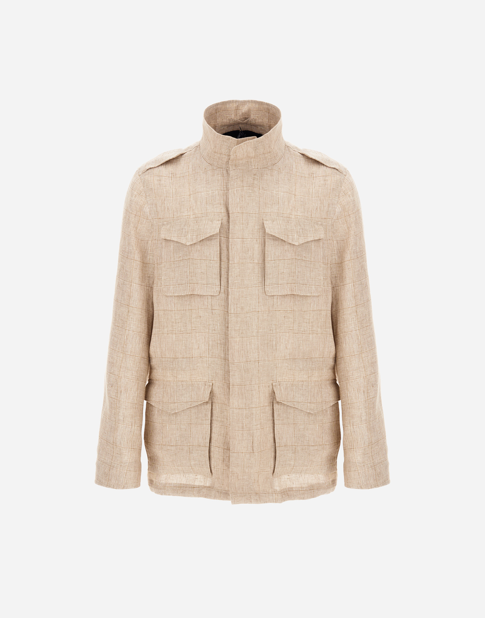 Herno Welsh Linen Field Jacket In Camel