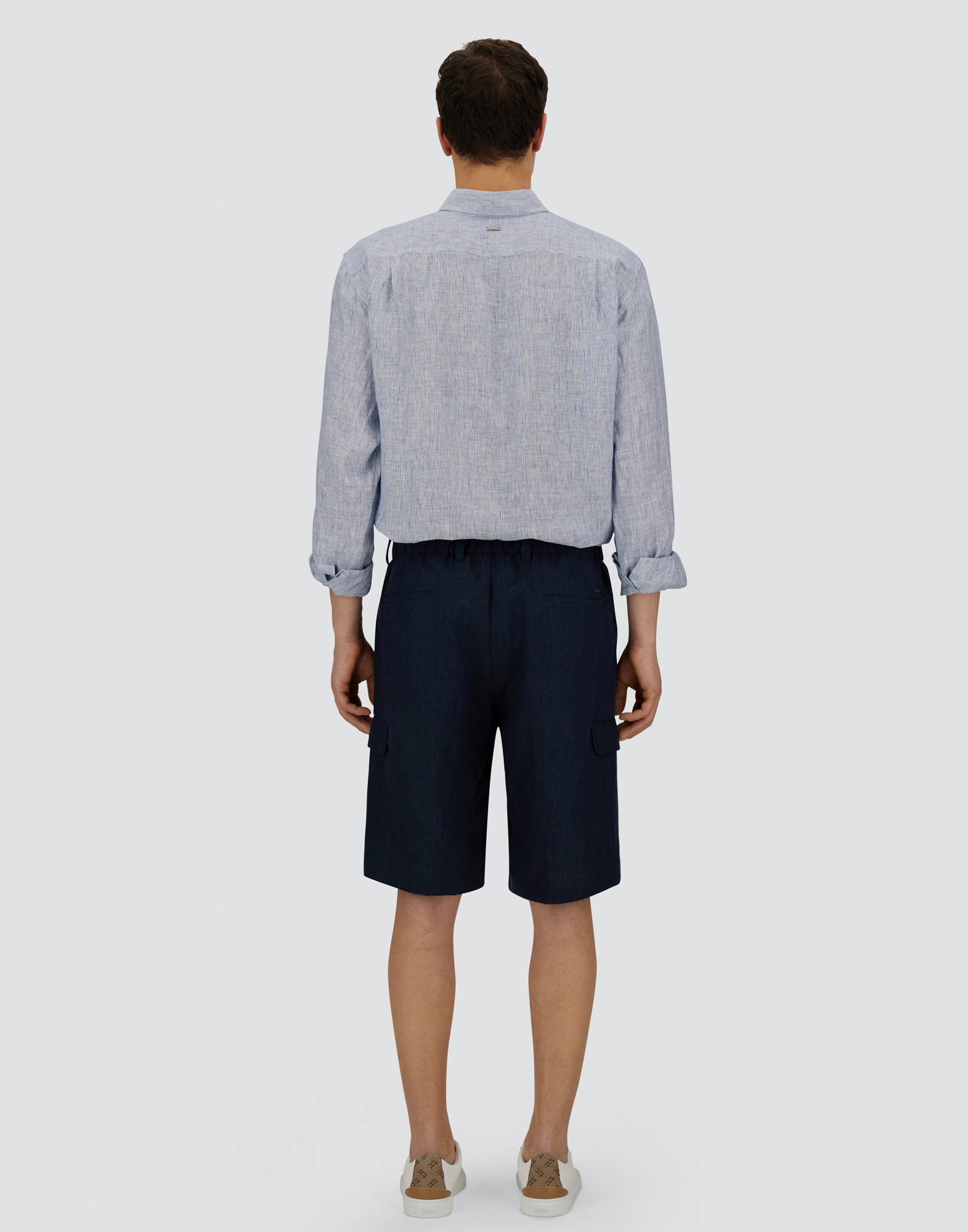 Herno Resort Bermuda Shorts In New Linen In Blue