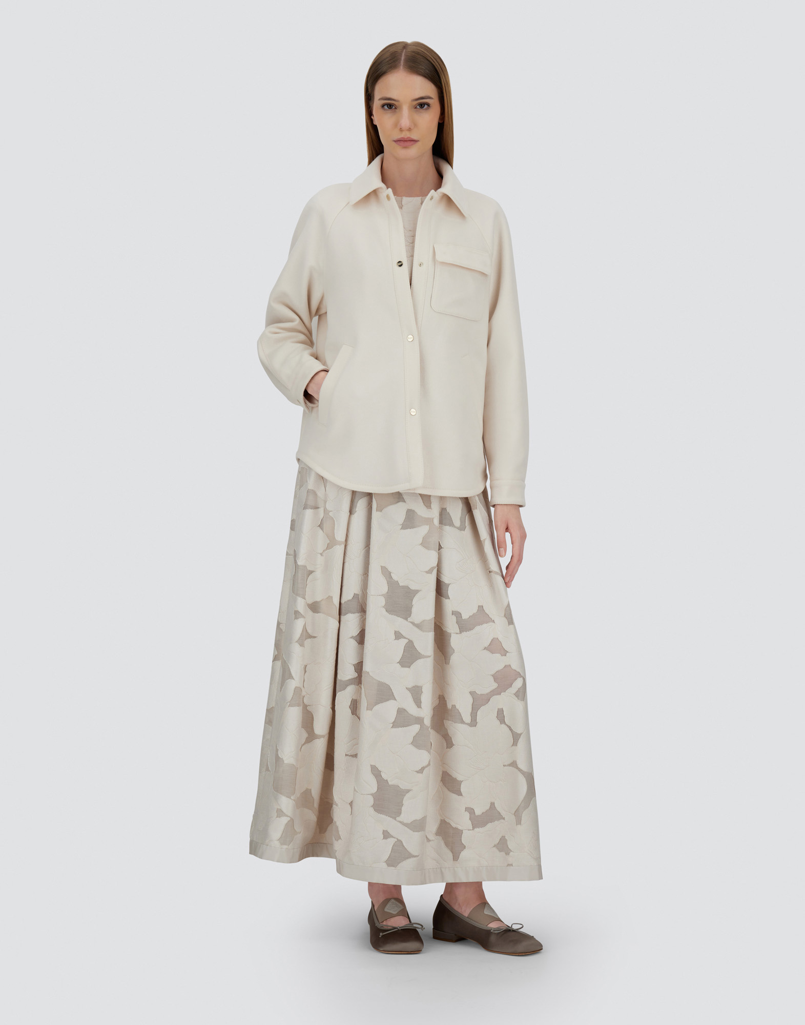 Herno Last Cold Wool Shacket In Cream