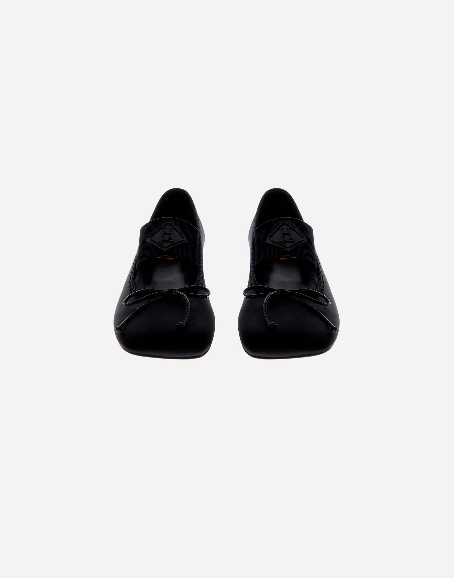 Shop Herno Satin Ballet Flats In Black