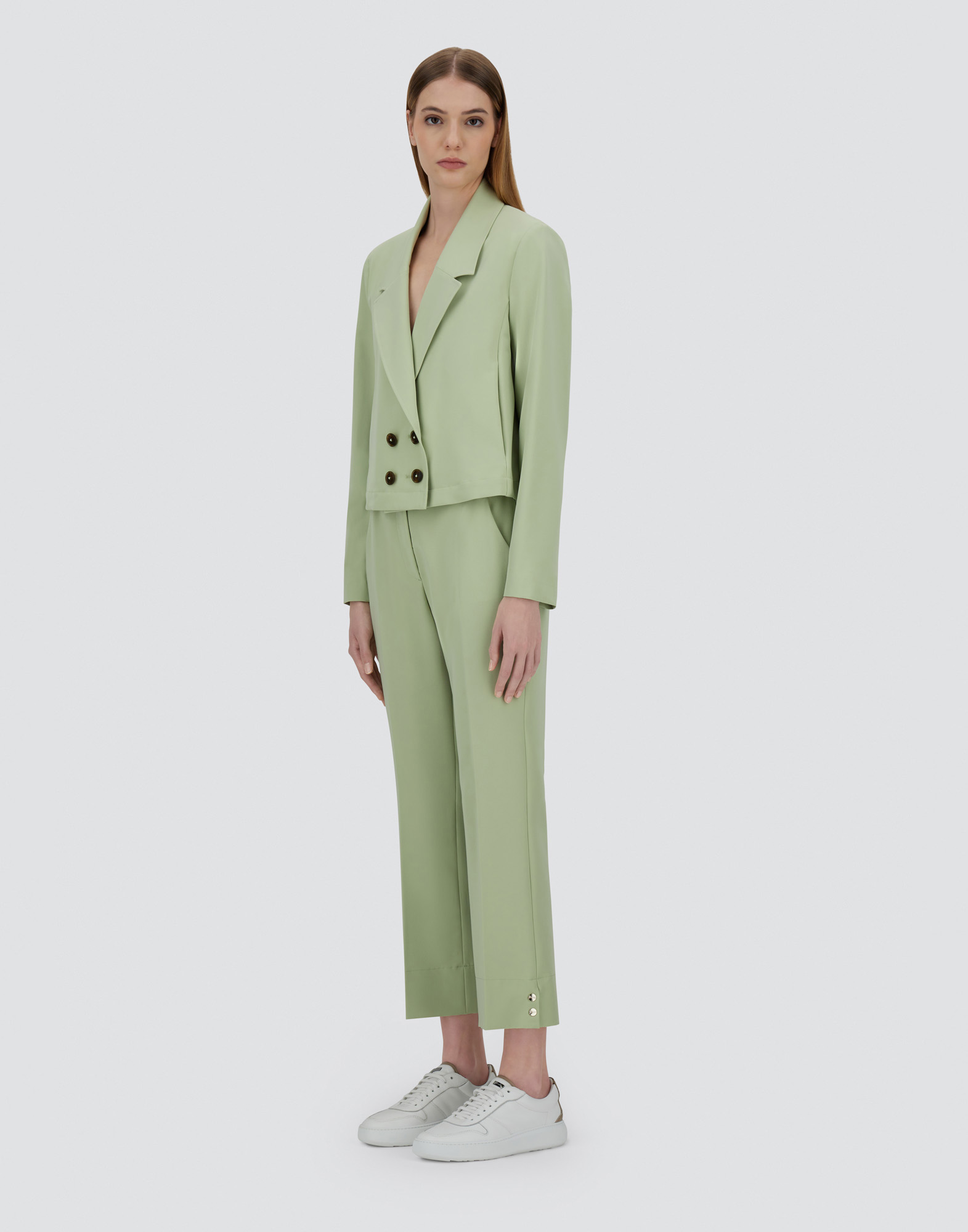 Herno Viscose-effect Blazer In Light Green