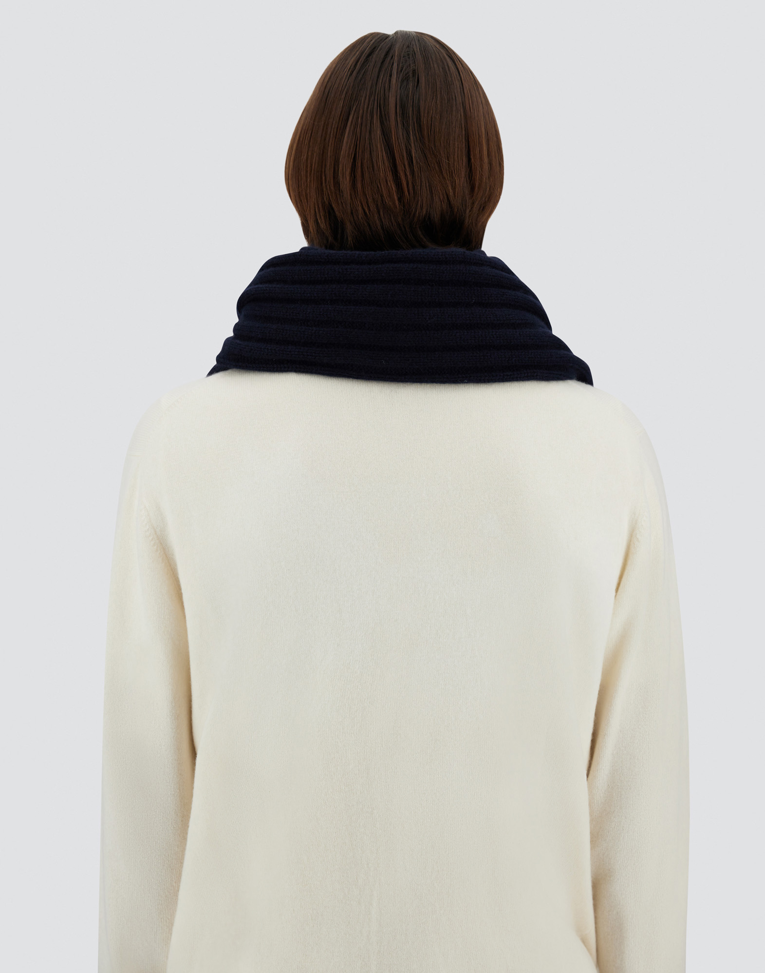 Herno Cashmere And Alcantara Scarf In Dark Blue