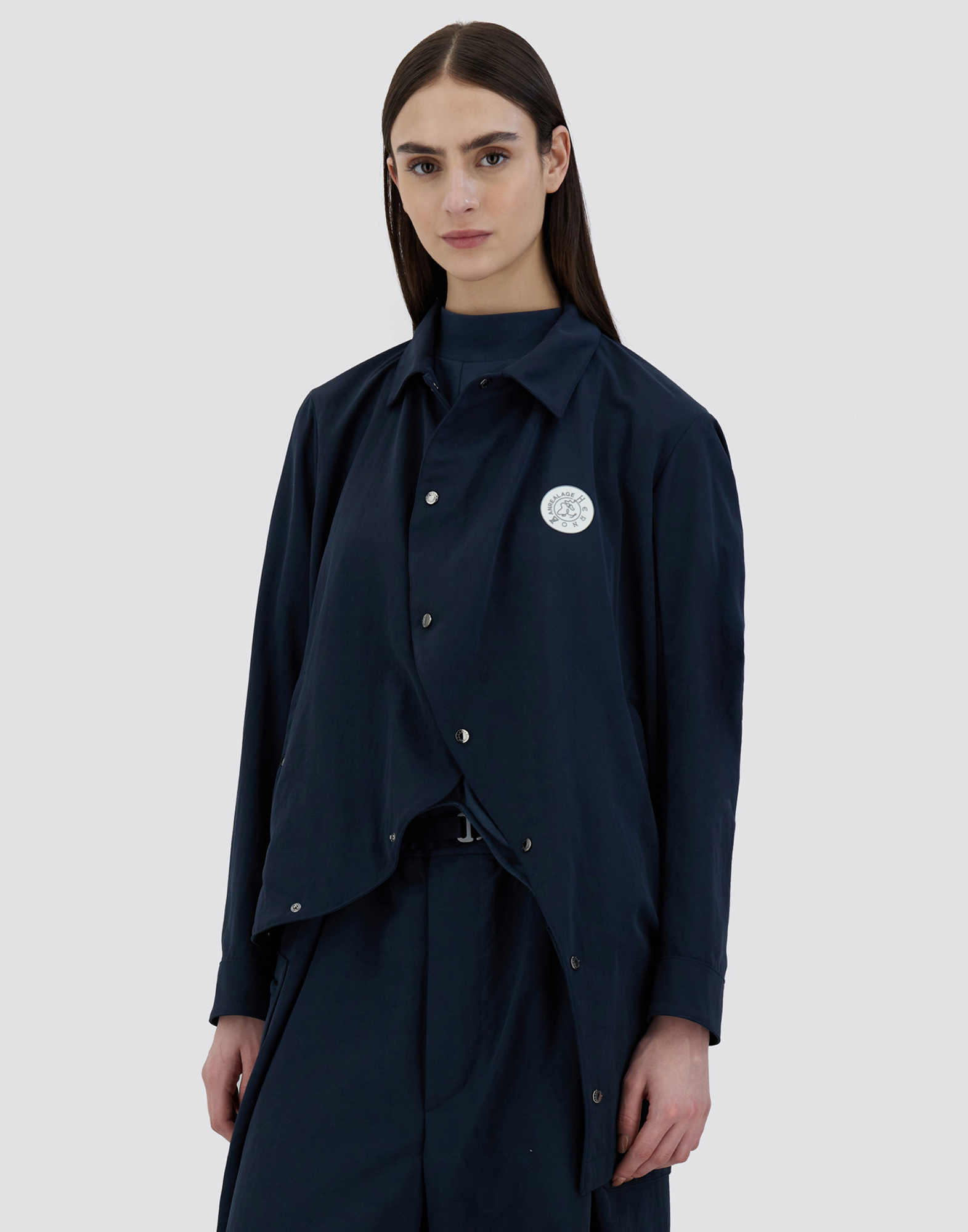 Herno Globe Shirt In Recycled Twill In Blue