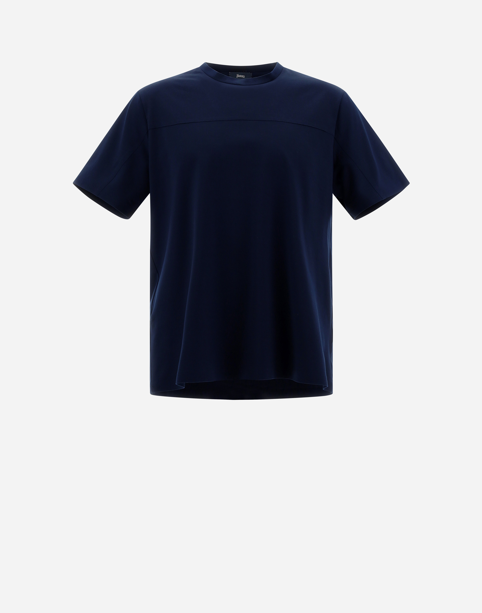 Herno Men Blue Superfine Cotton Stretch T-shirt