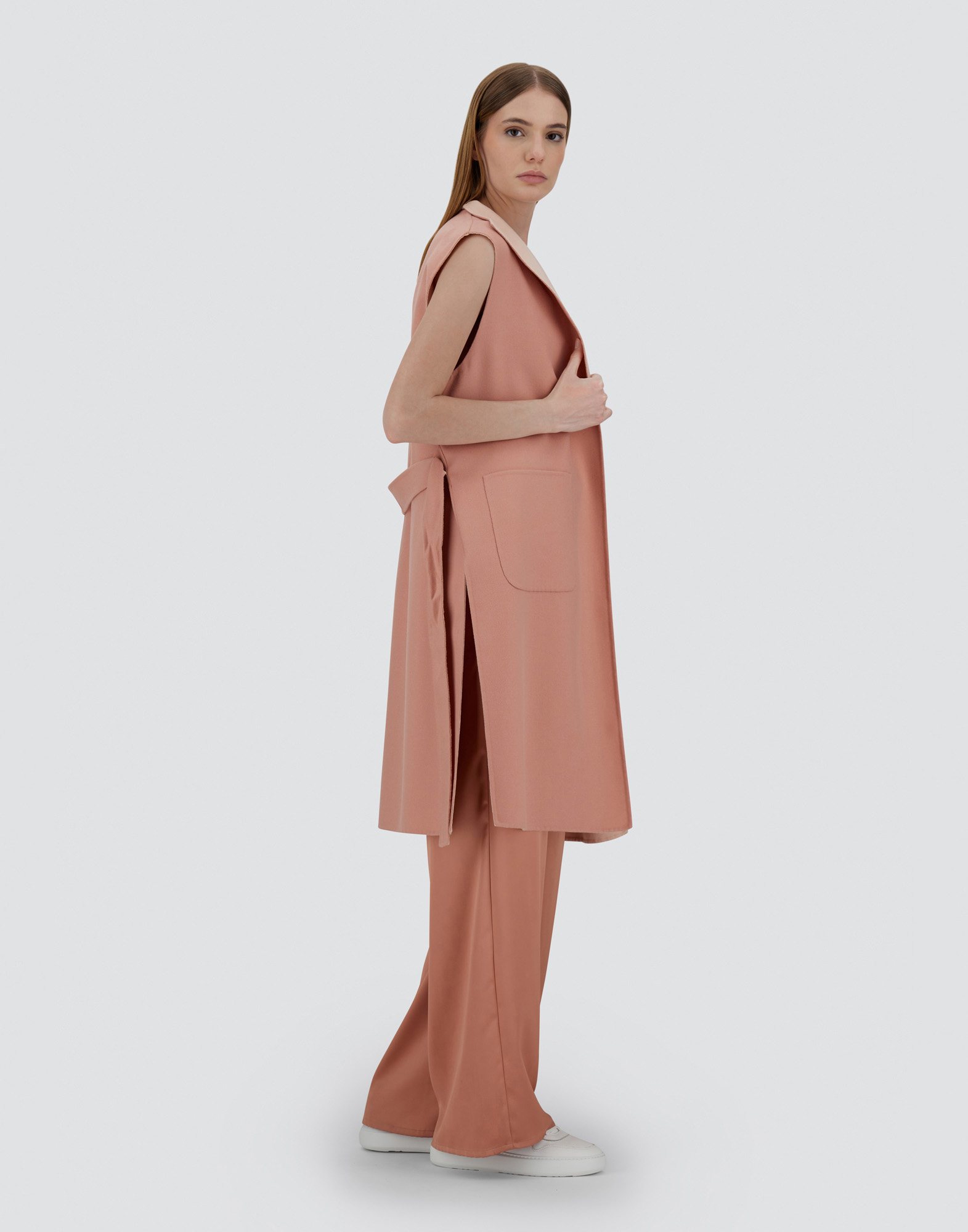 Herno Double-layered Wool Vest In Pink