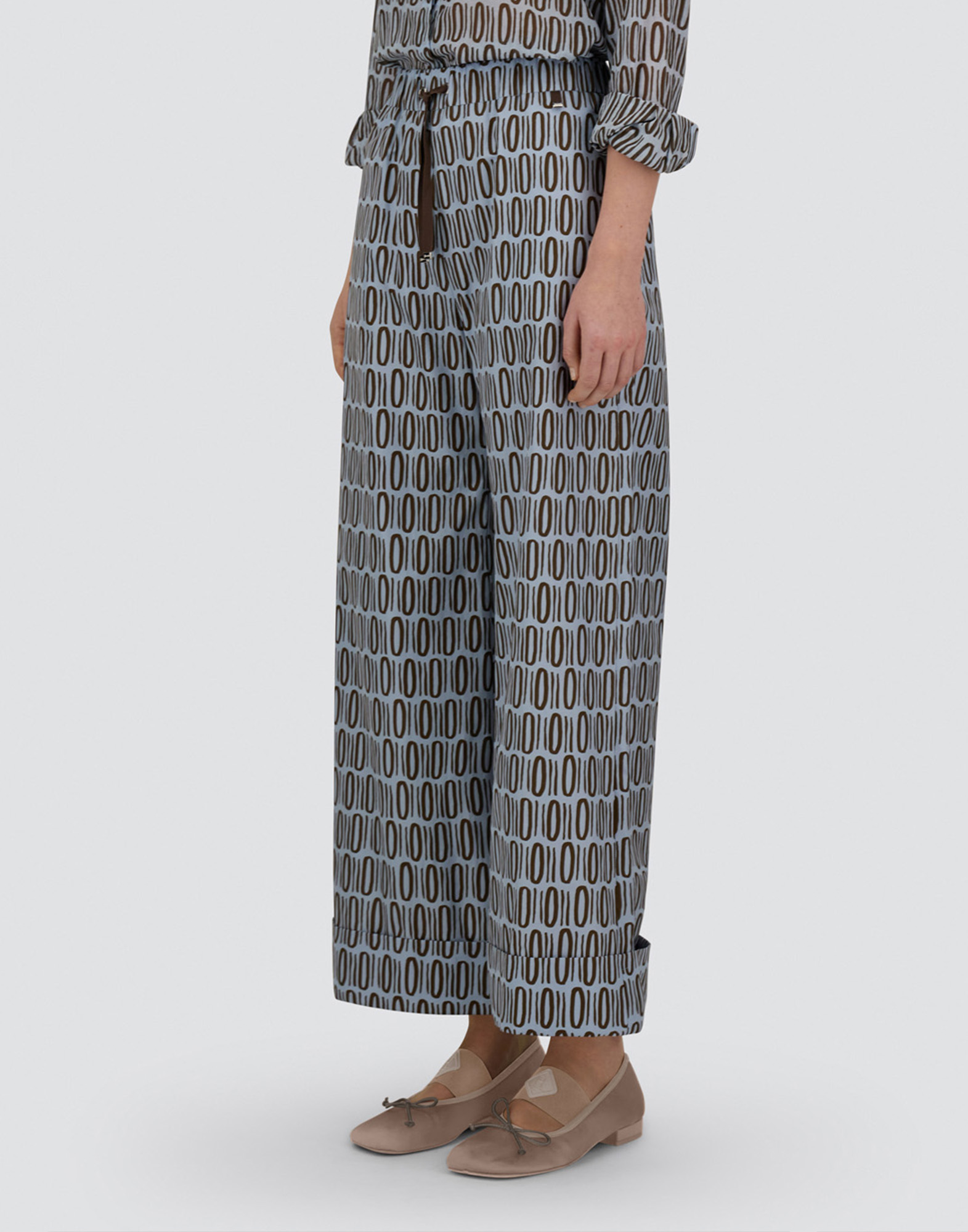 Herno Resort Trousers In Cotton Rectangular Print