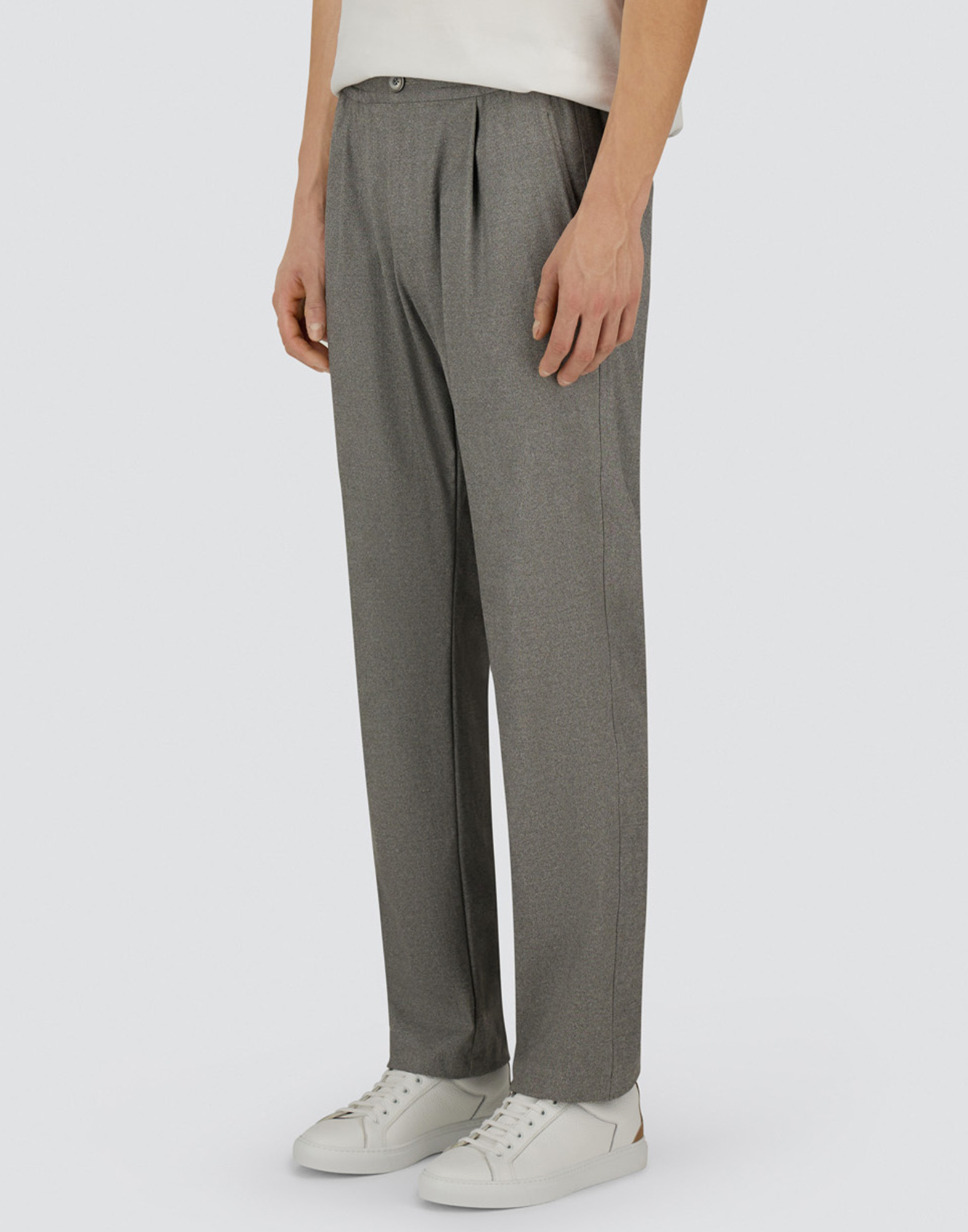 Herno Resort Trousers In Melange Suede Effect In Gray