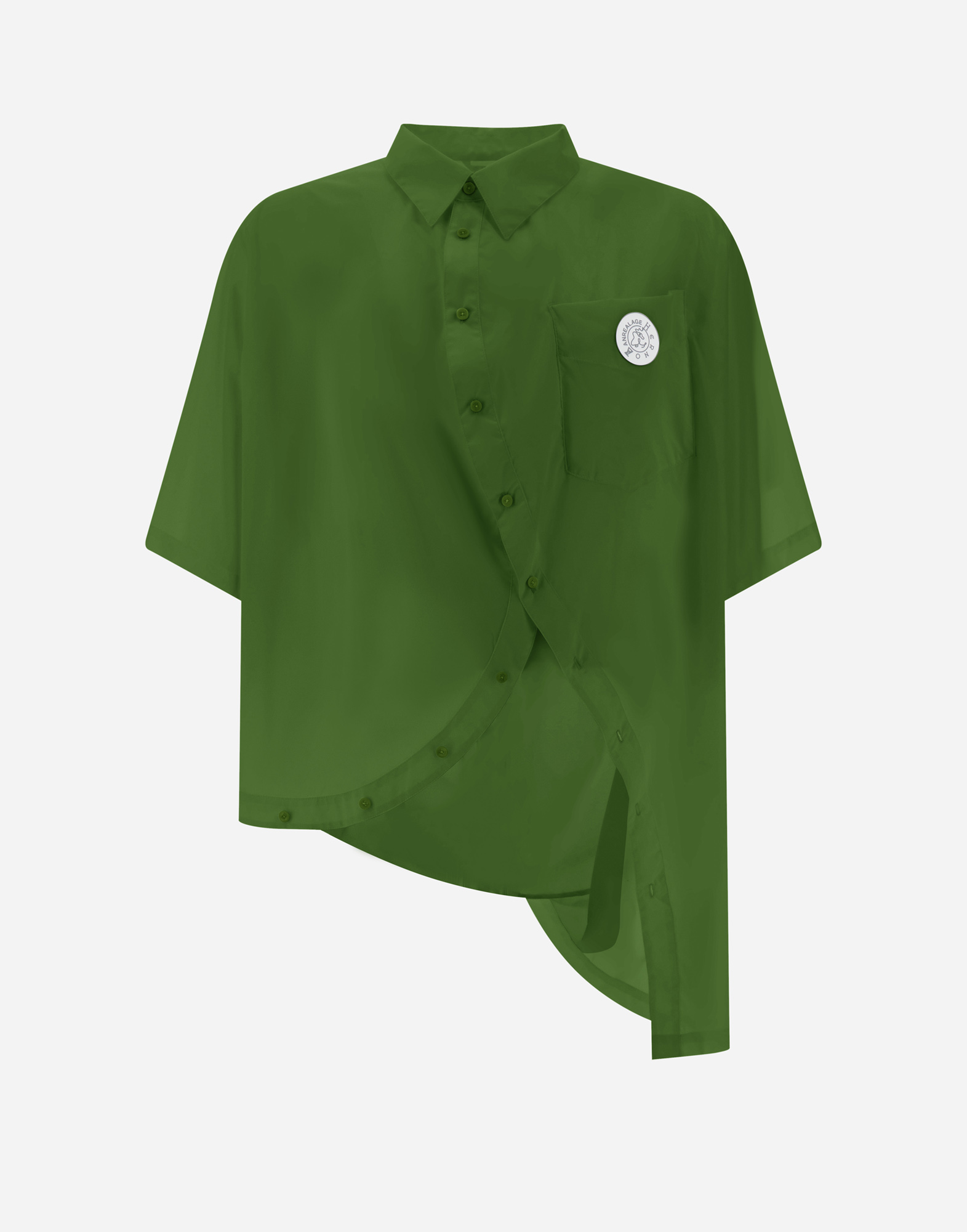 Shop Herno Globe Shirt In Eco Cotton Feel In Garden Green