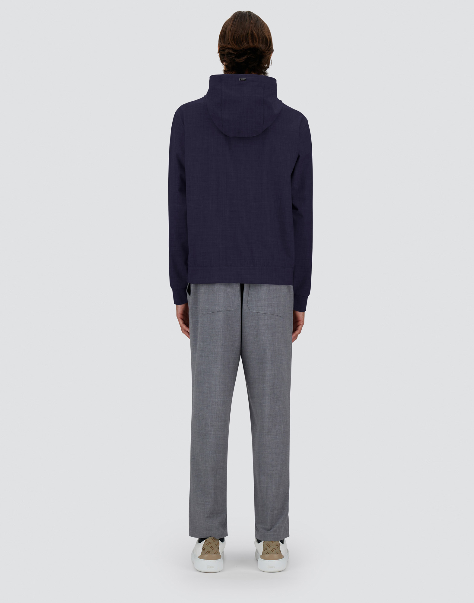 Herno Light Wool Blend Jacket In Blu Navy
