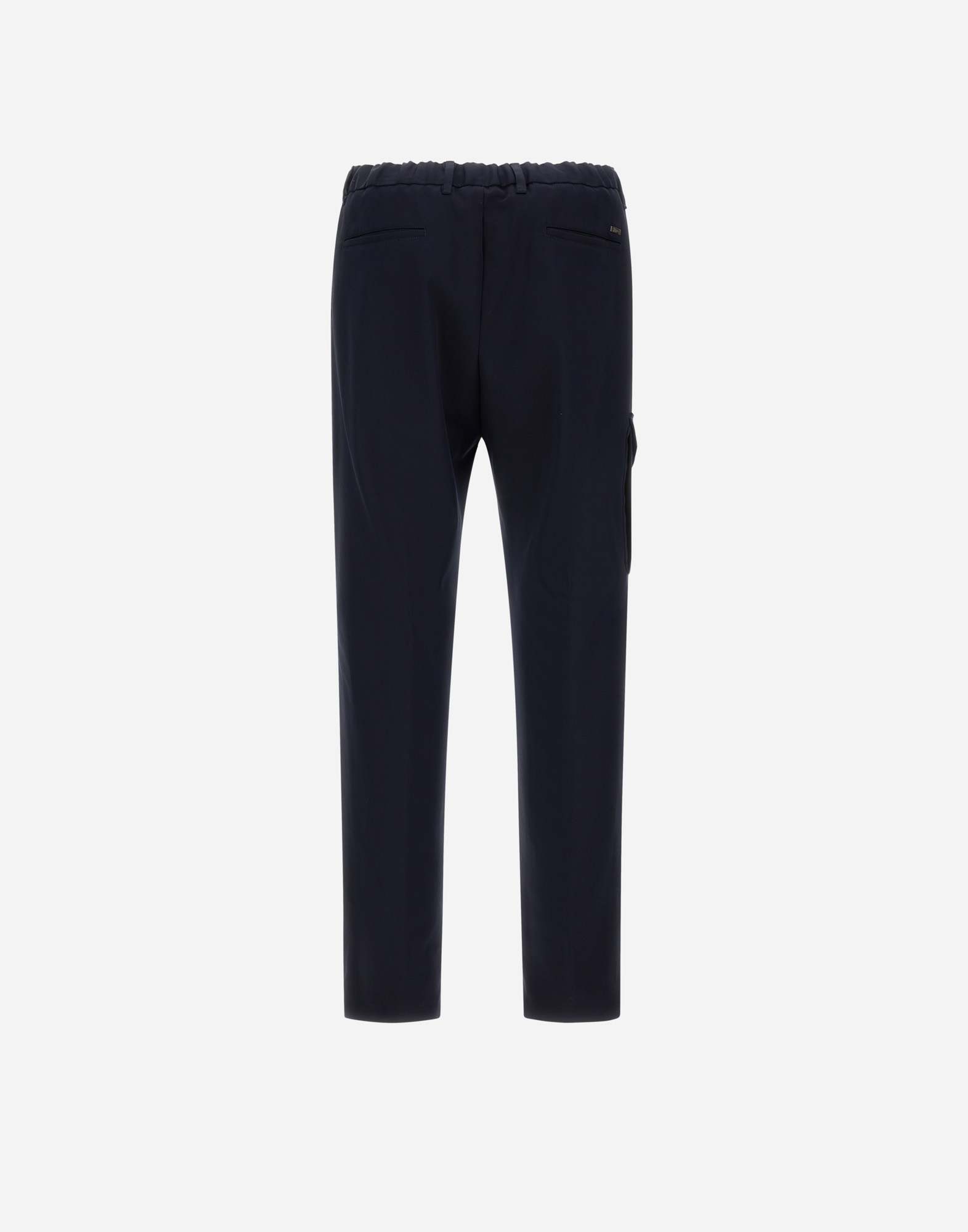 Herno Resort Cargo Trousers In Pure Cotton In Blue
