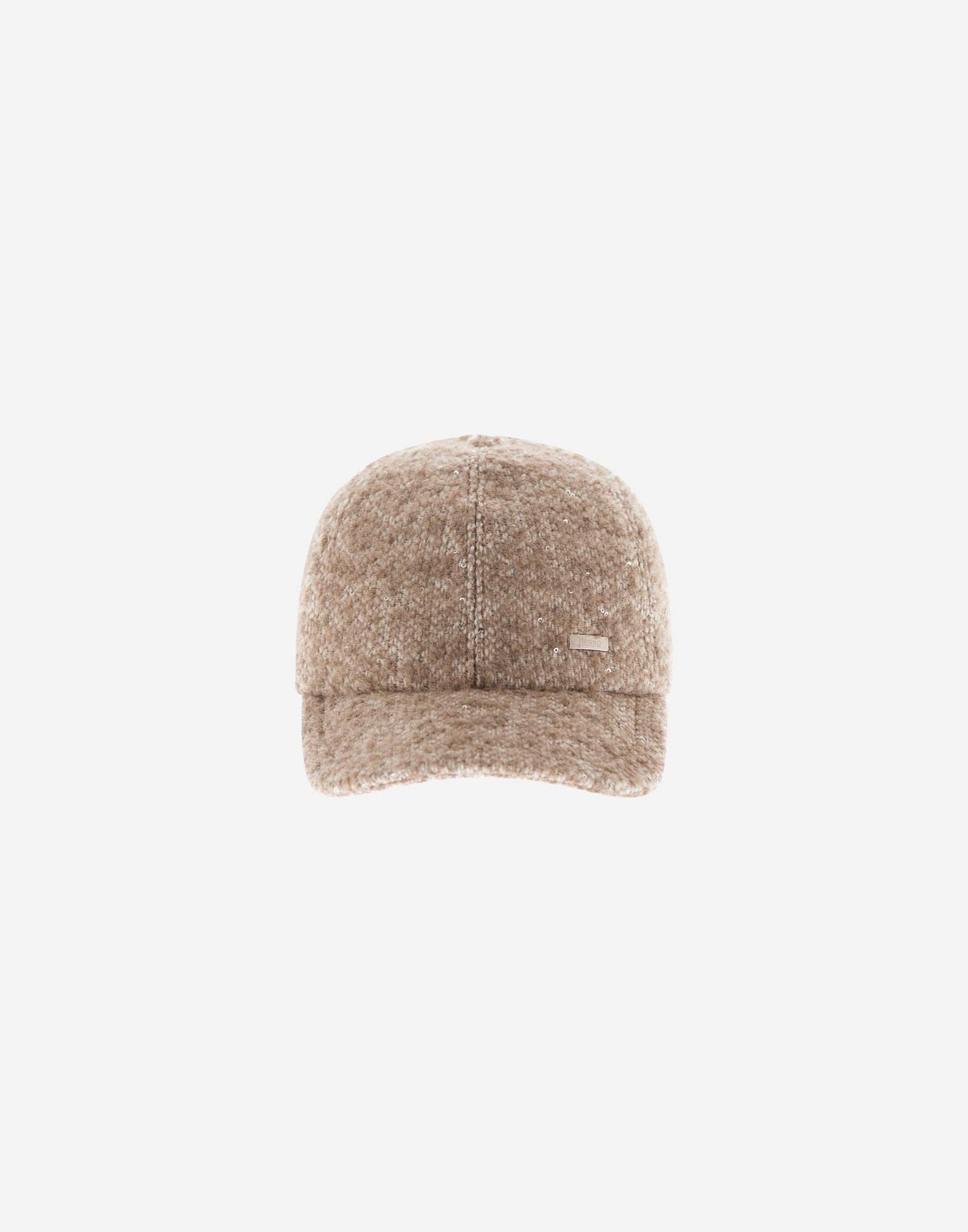 Herno Baseball Cap In Alpaca Bouclé Fabric In Chantilly