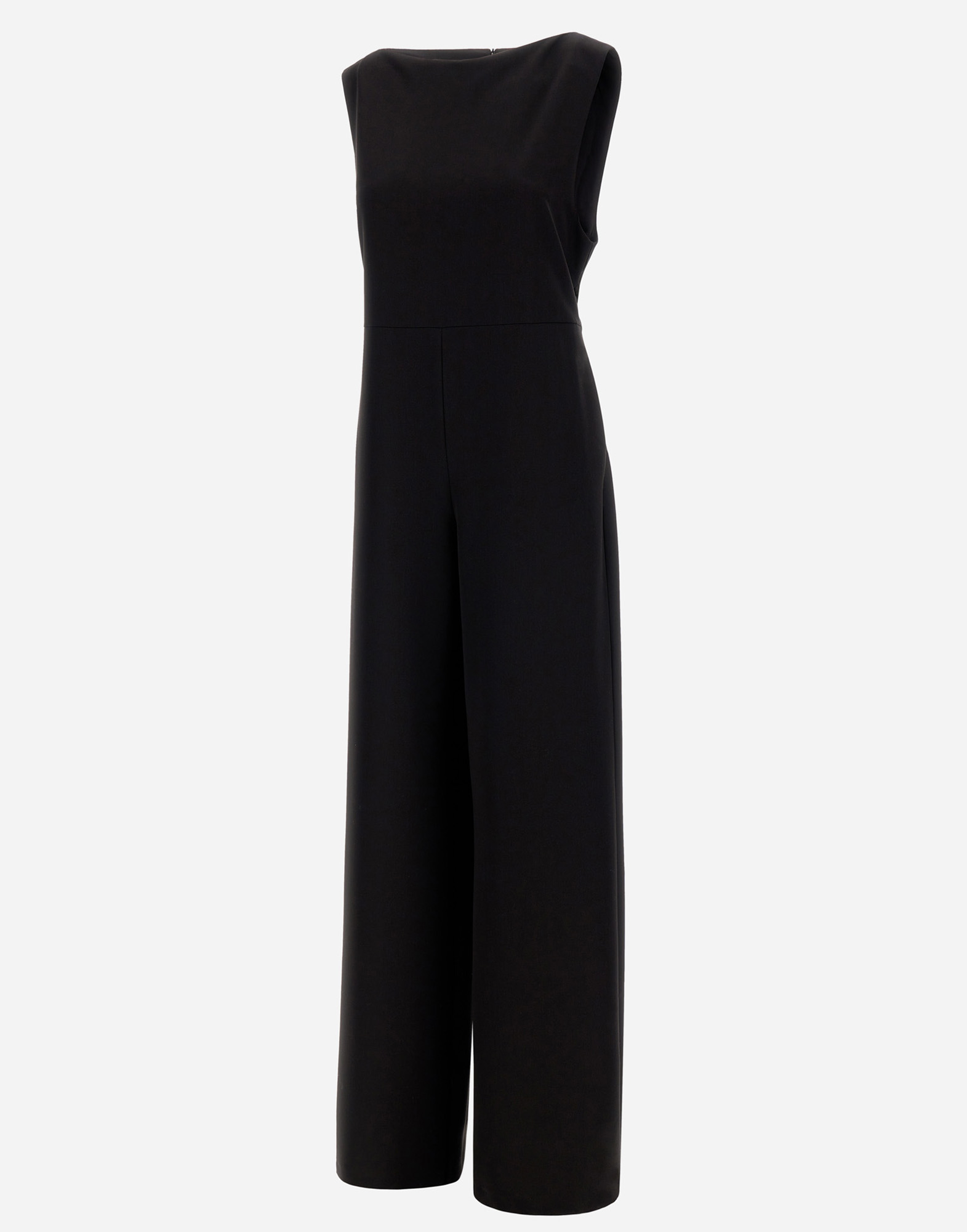 Herno Jumpsuit In Viscose Effect And New Techno Taffeta In Black