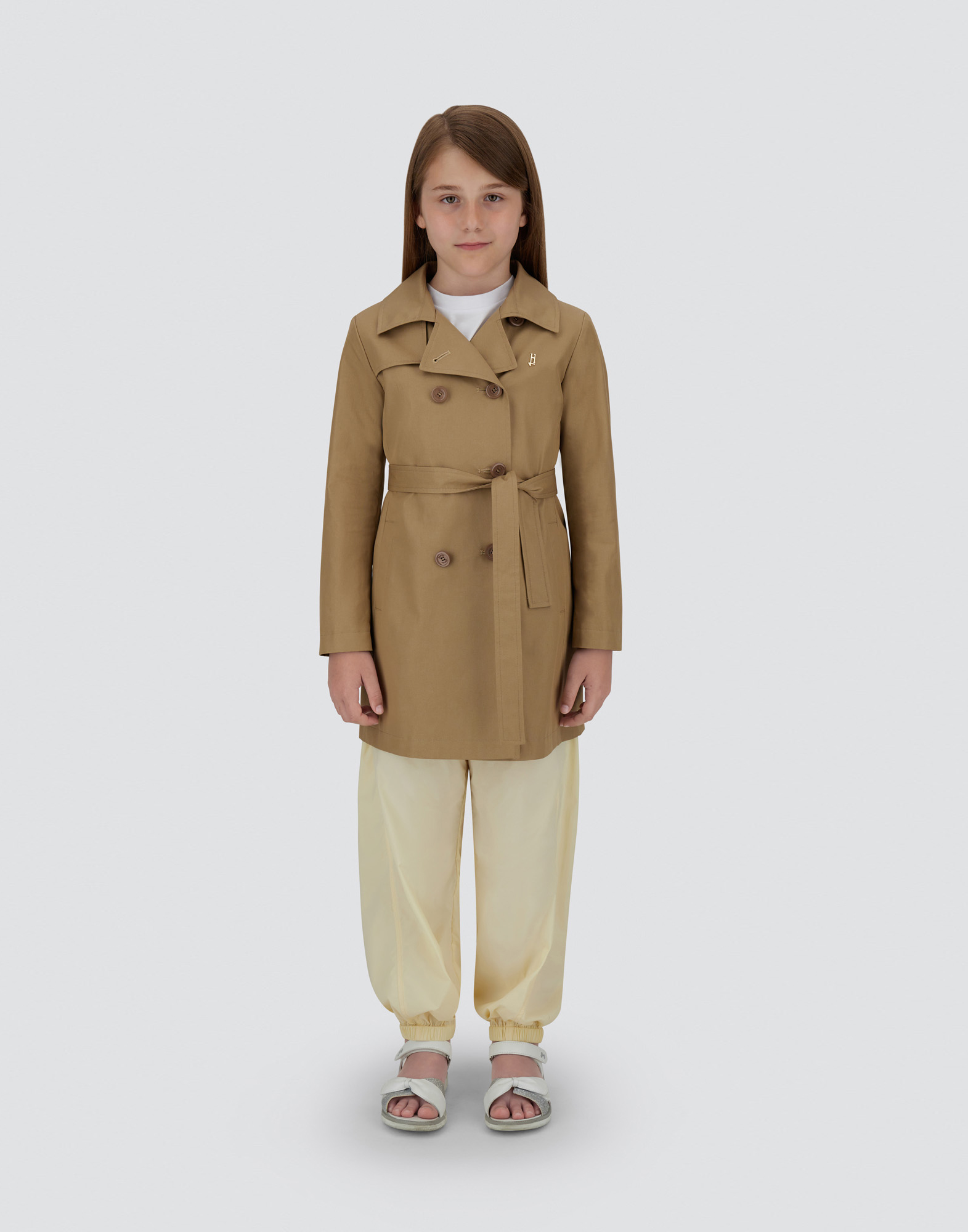 Herno Trench Coat In Dean In Camel