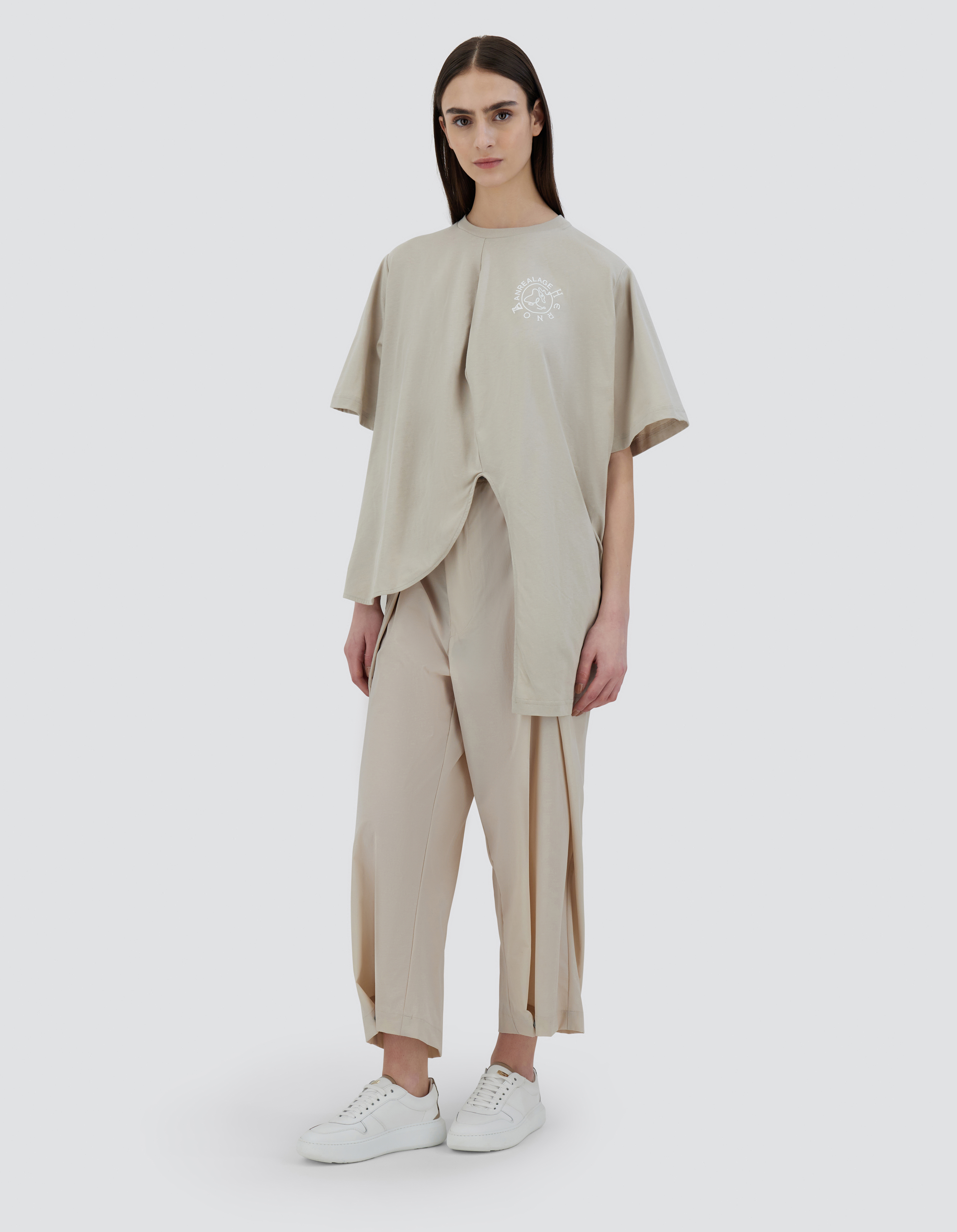 Herno Globe Sweater In Eco Jersey In Light Beige