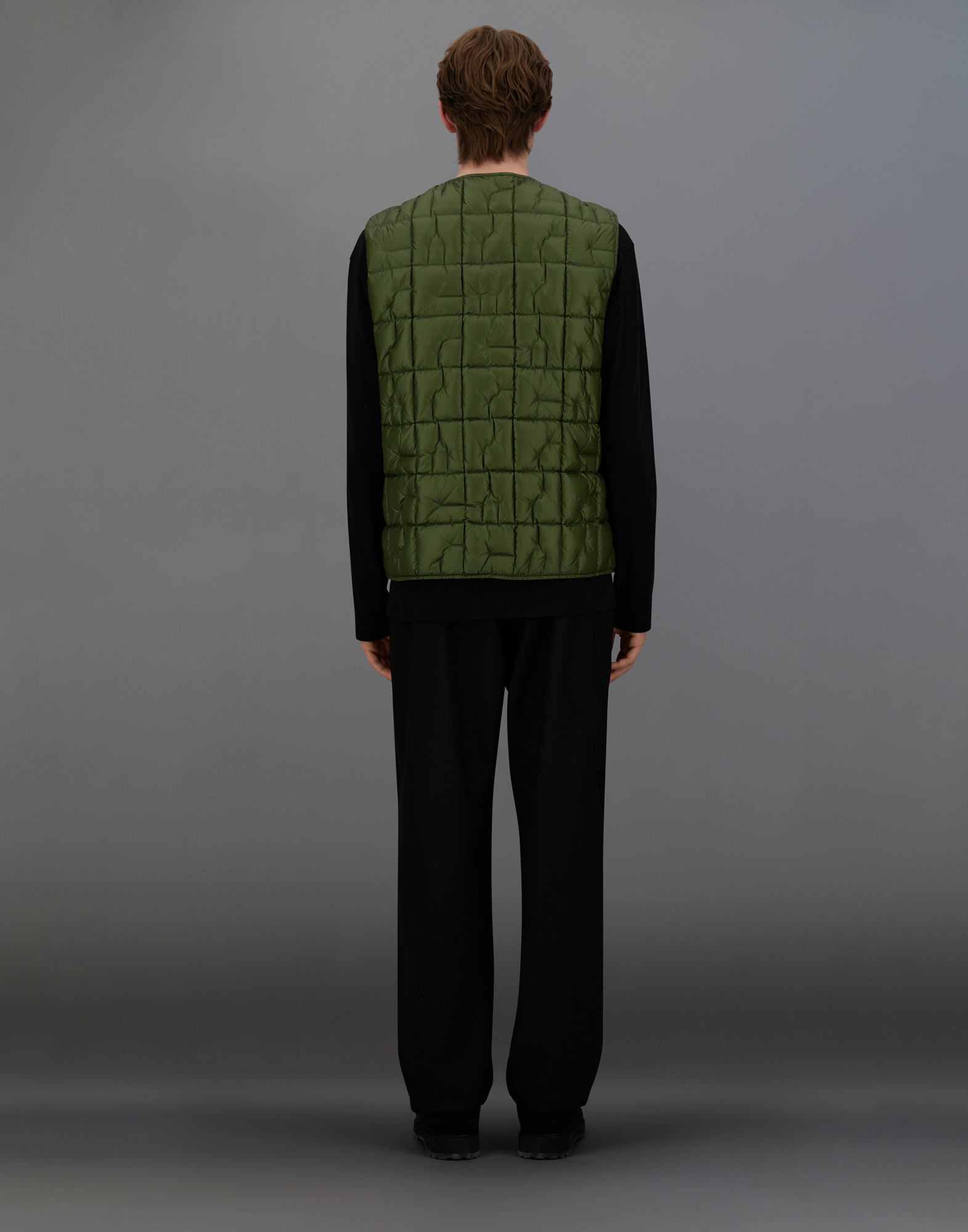 Herno Laminar Vest In Quilted Ripstop In Green