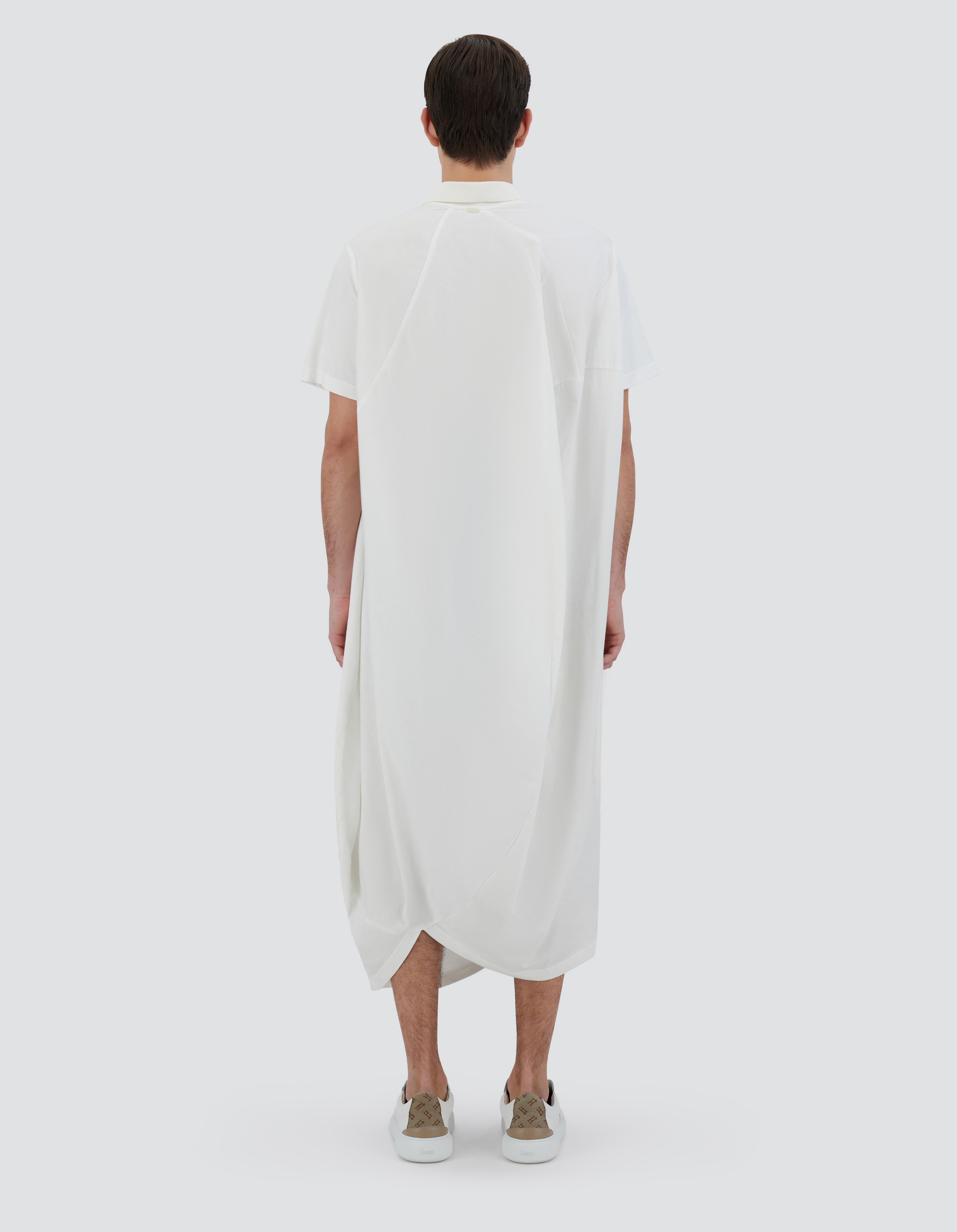 Herno Globe Polo In Eco Jersey In White