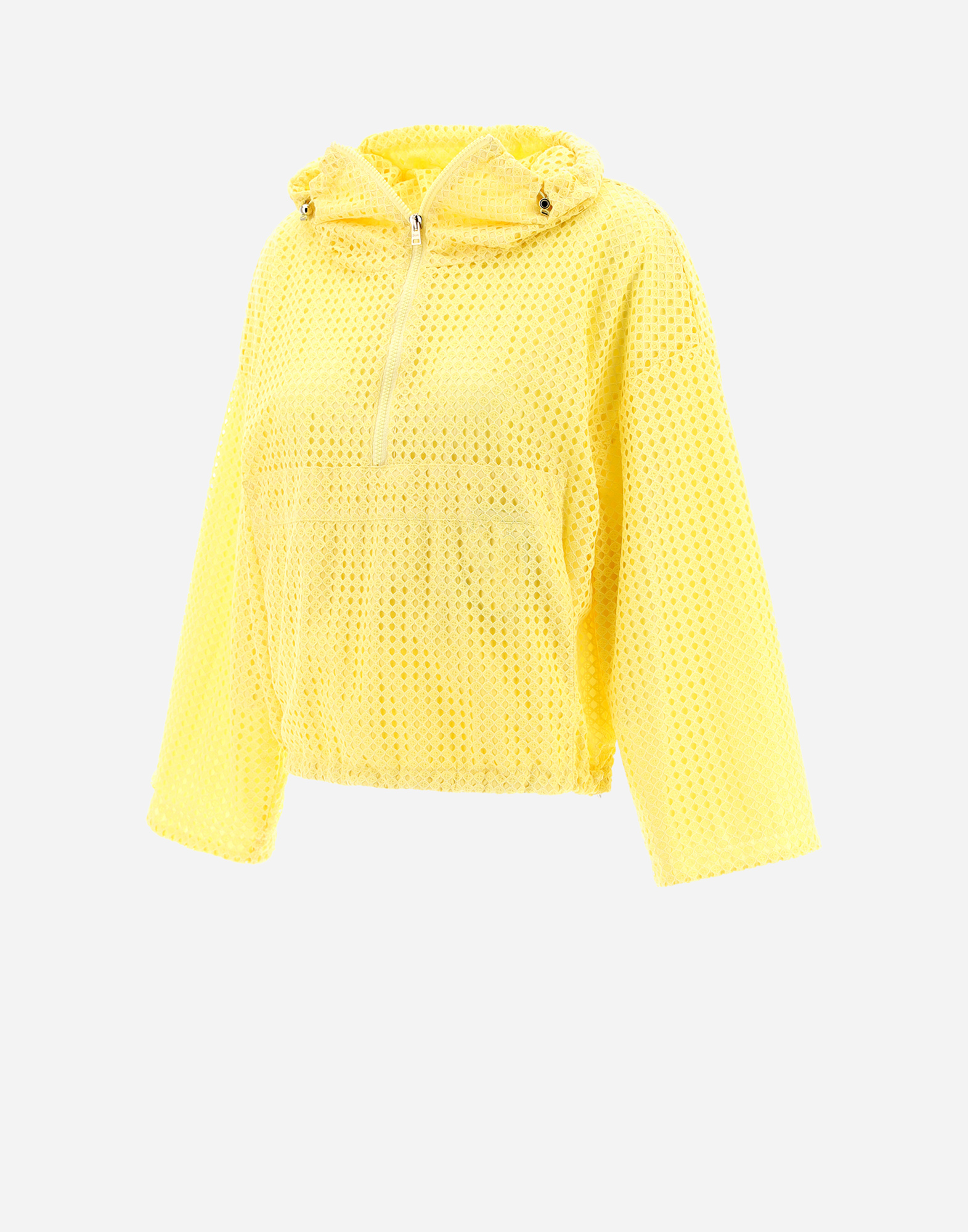 Herno Spring Lace And Ecoage A-line Jacket In Lemon Yellow