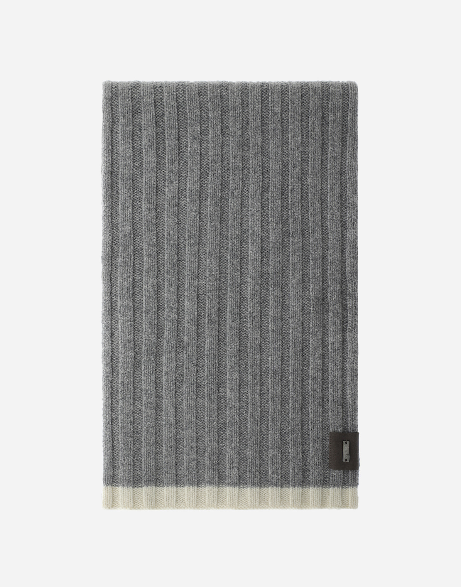 Herno Cashmere And Alcantara Scarf In Grey