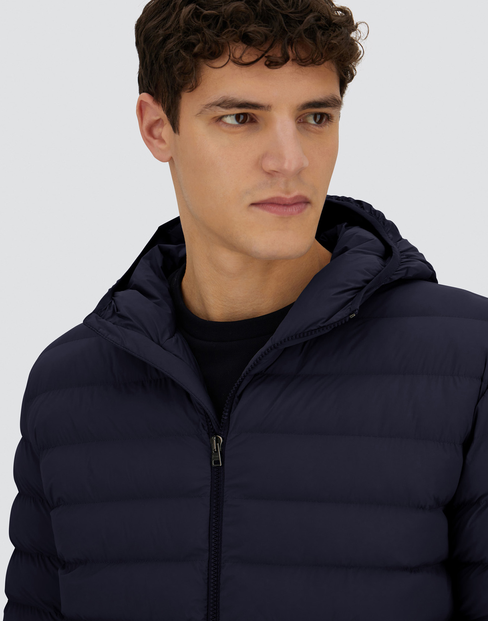 Herno Resort Jacket In Light Stretch Nylon In Blue