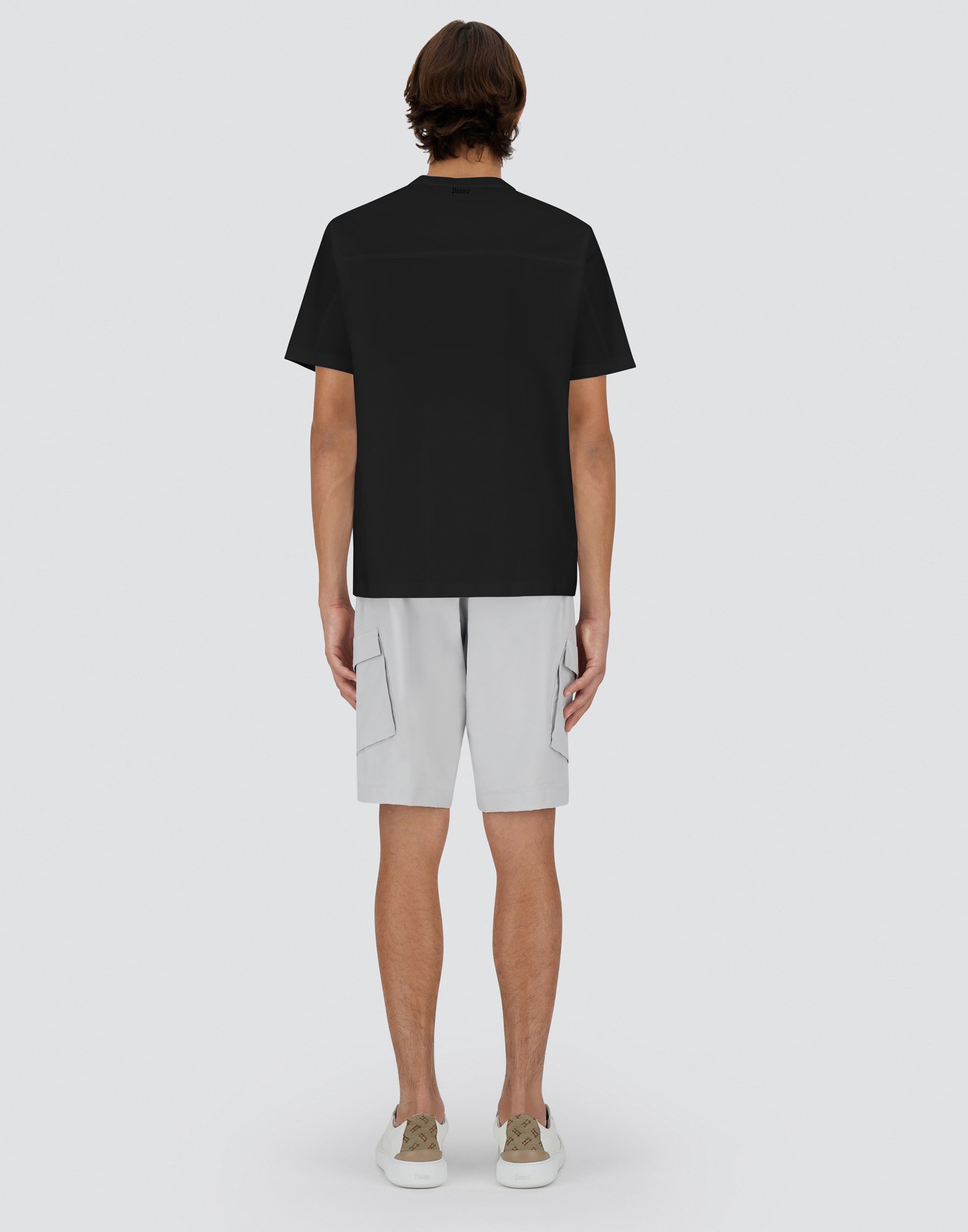 Herno Superfine Cotton Stretch T-shirt In Black