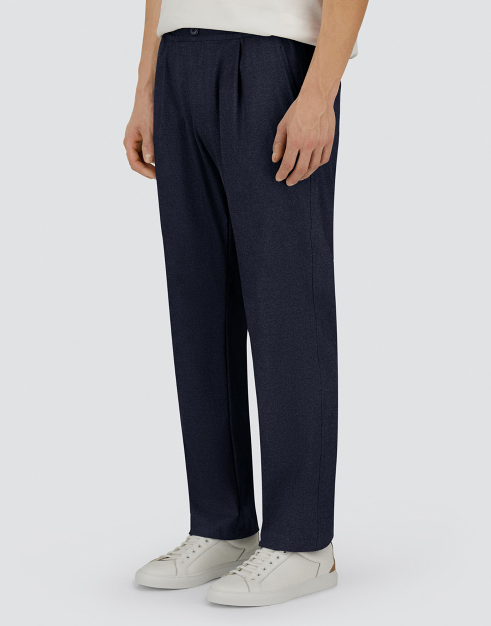 Herno Resort Trousers In Melange Suede Effect
