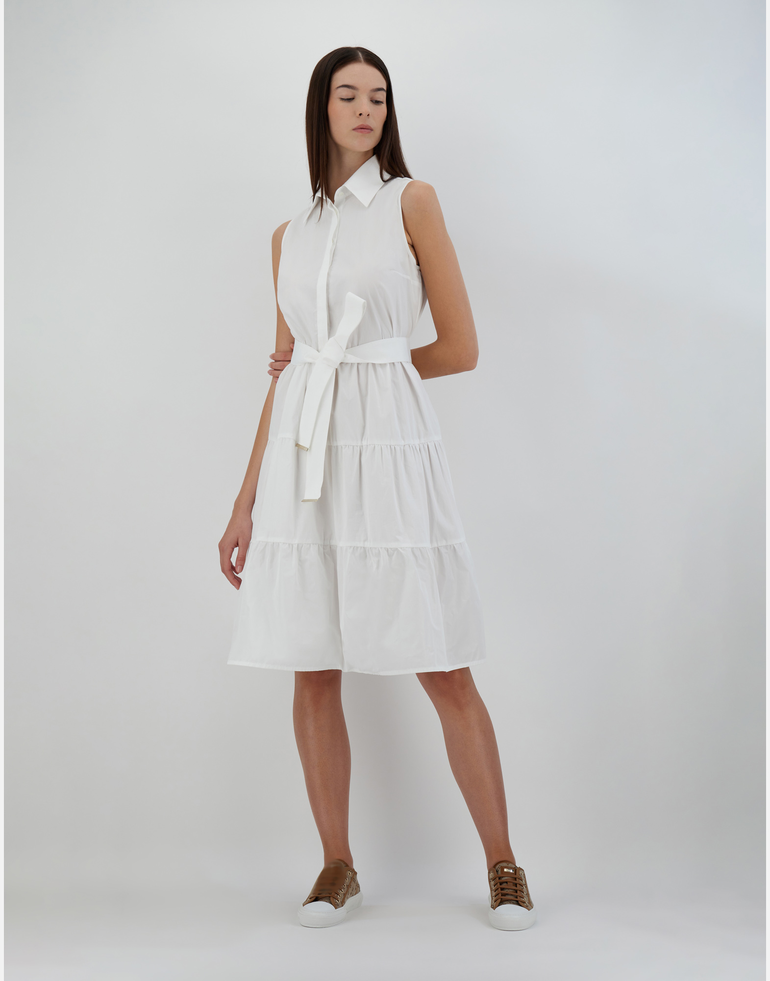 Herno Cotton／monogram／techno Taffeta' ドレス In White