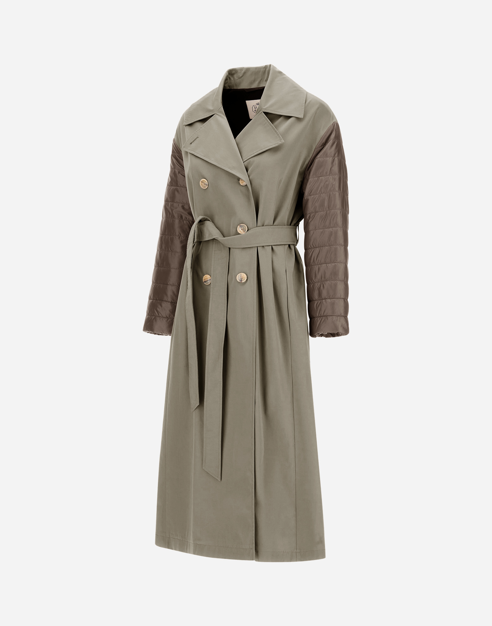 Herno Trench Coat In Dean And Nylon Ultralight In Dove Grey