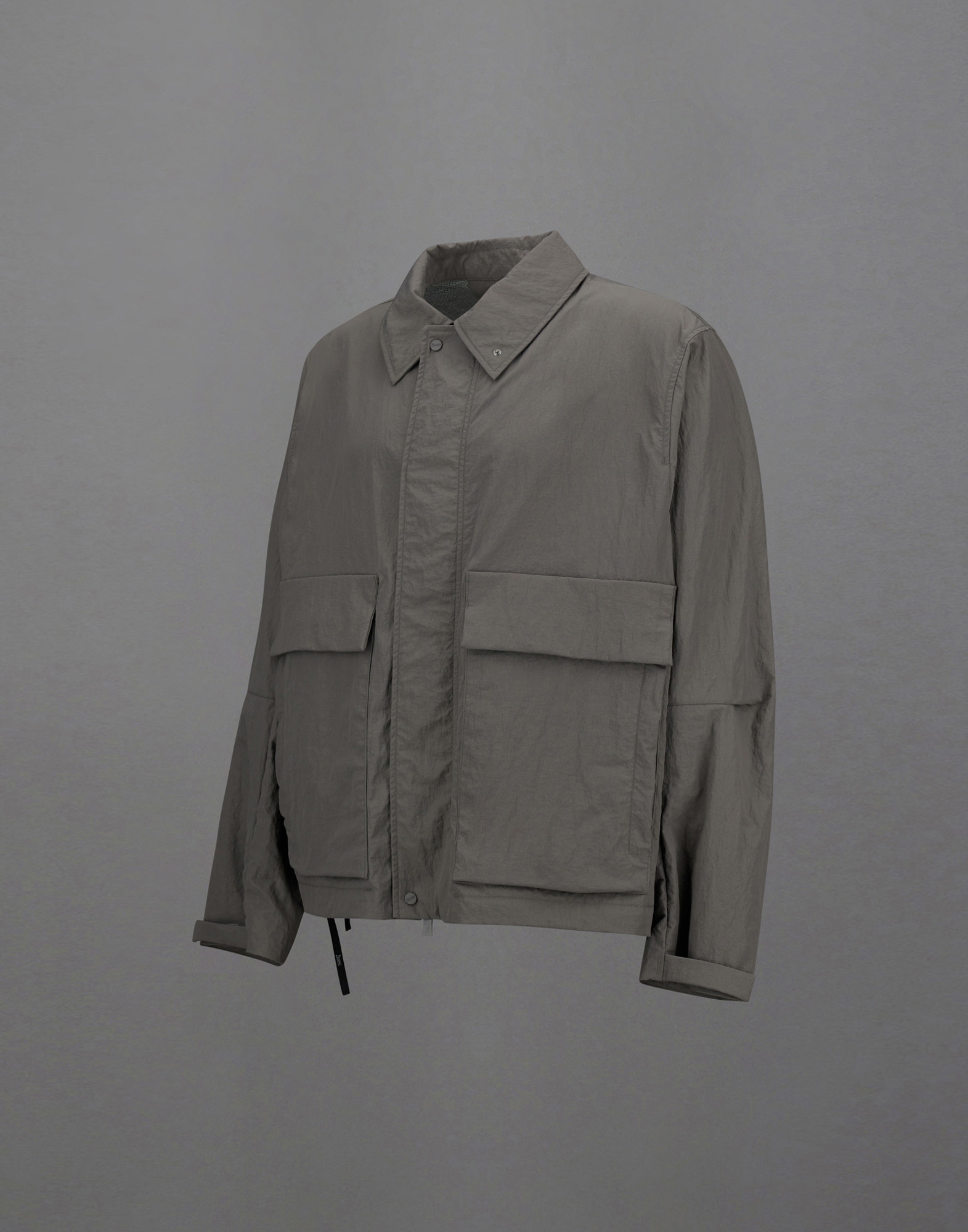 Herno Laminar Shacket In Tech-crinkle In Grey