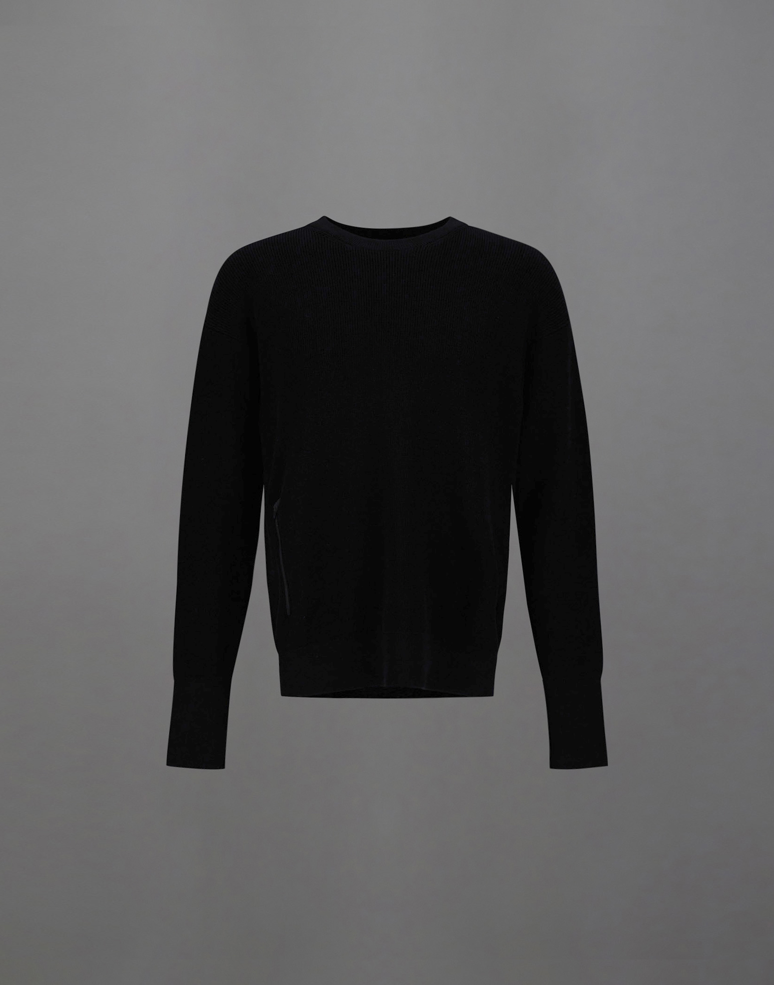 Herno Laminar Sweater In Cony Knit And Extralight Stretch In Black