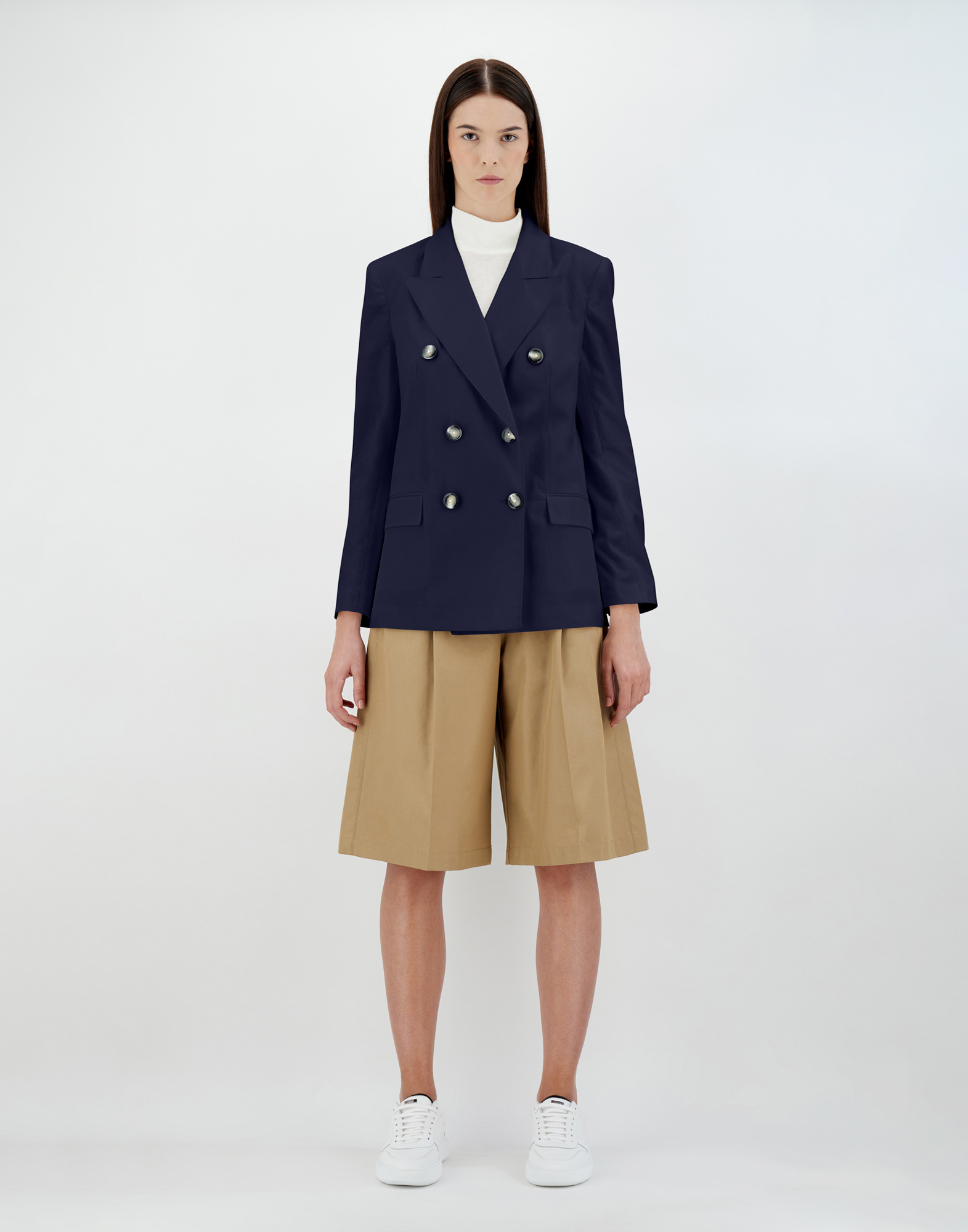 Herno Light Linen Blazer In Navy Blue