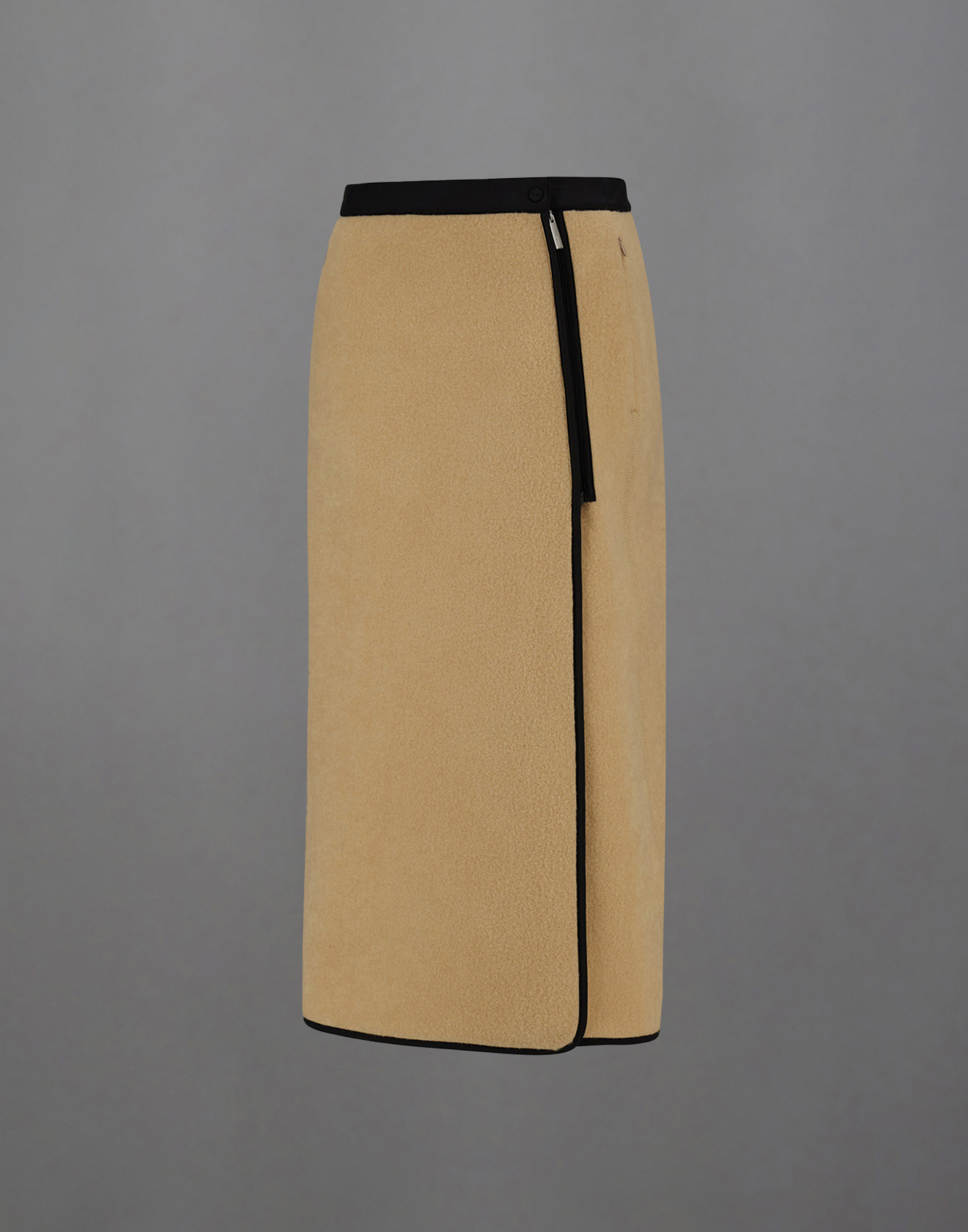 Herno Laminar Polar Fleece And Extra Light Stretch Padded Skirt In Brown