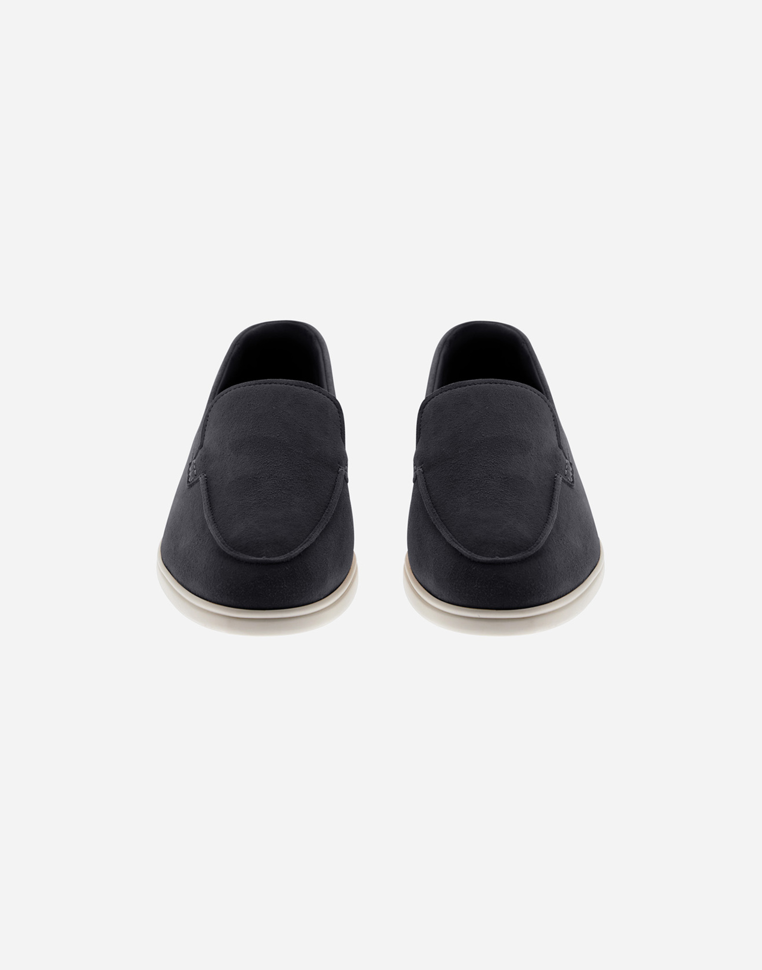 Herno Suede And Monogram Loafers In Blu Navy