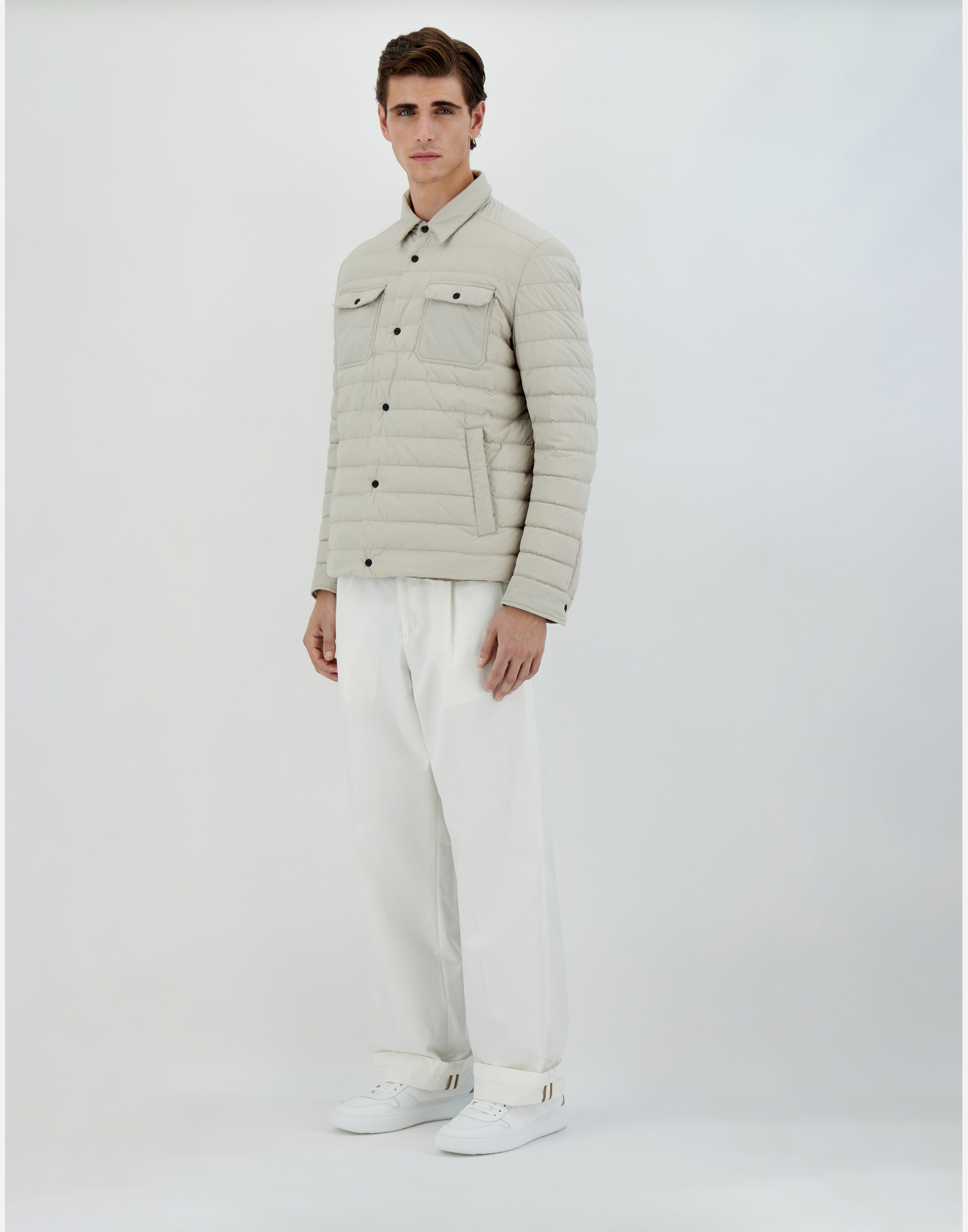 Shop Herno Ultralight Crease シャツ In Natural