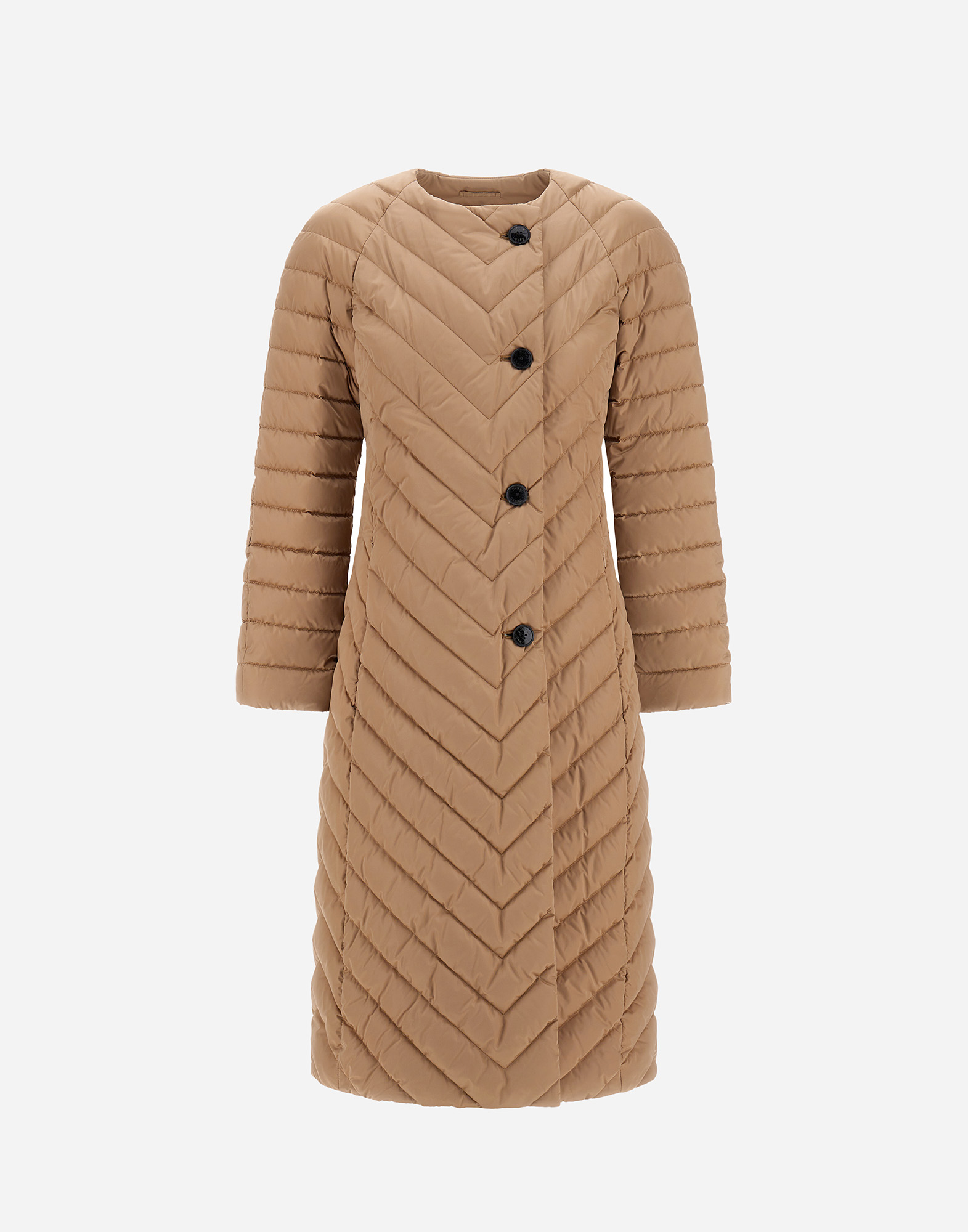 Herno Satin Coat In Brown